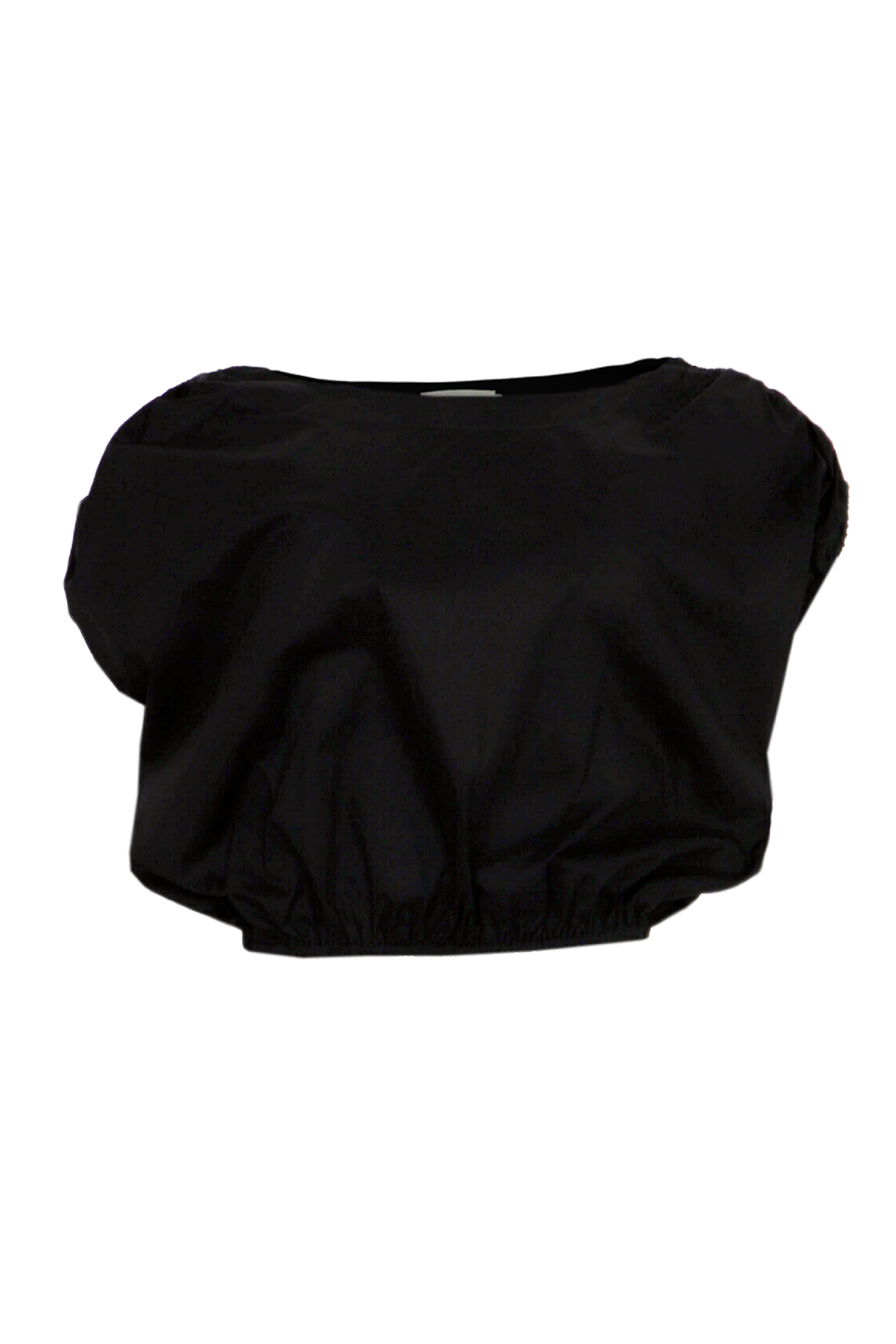 Blusa corta con elasticos color negro