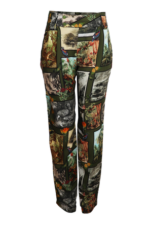 Pantalón Matisse con fondo verde militar
