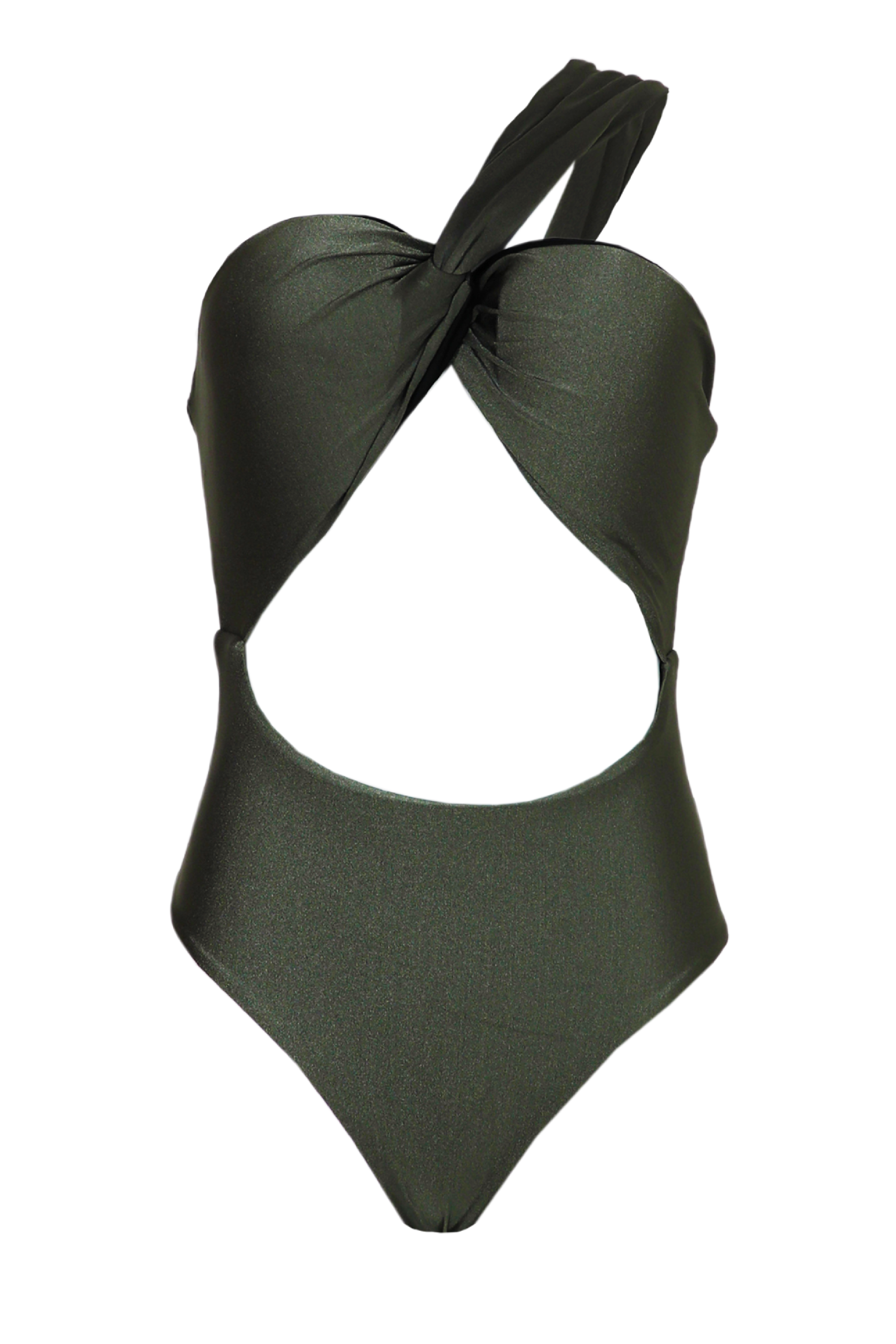 Hermoso vestido de baño de una sola pieza color verde que te encantará