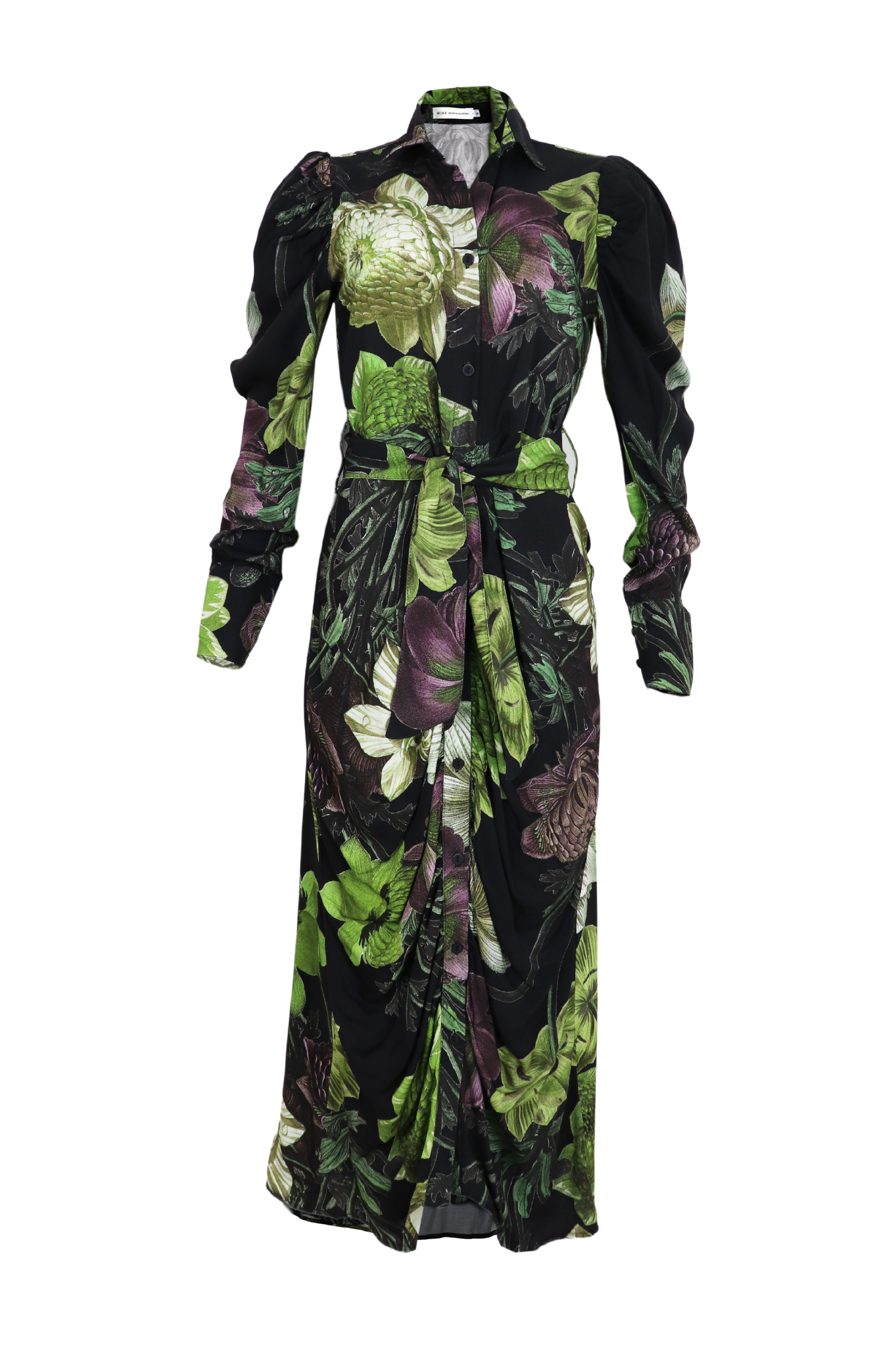 Hermoso vestido largo con cinturon Celia color verde