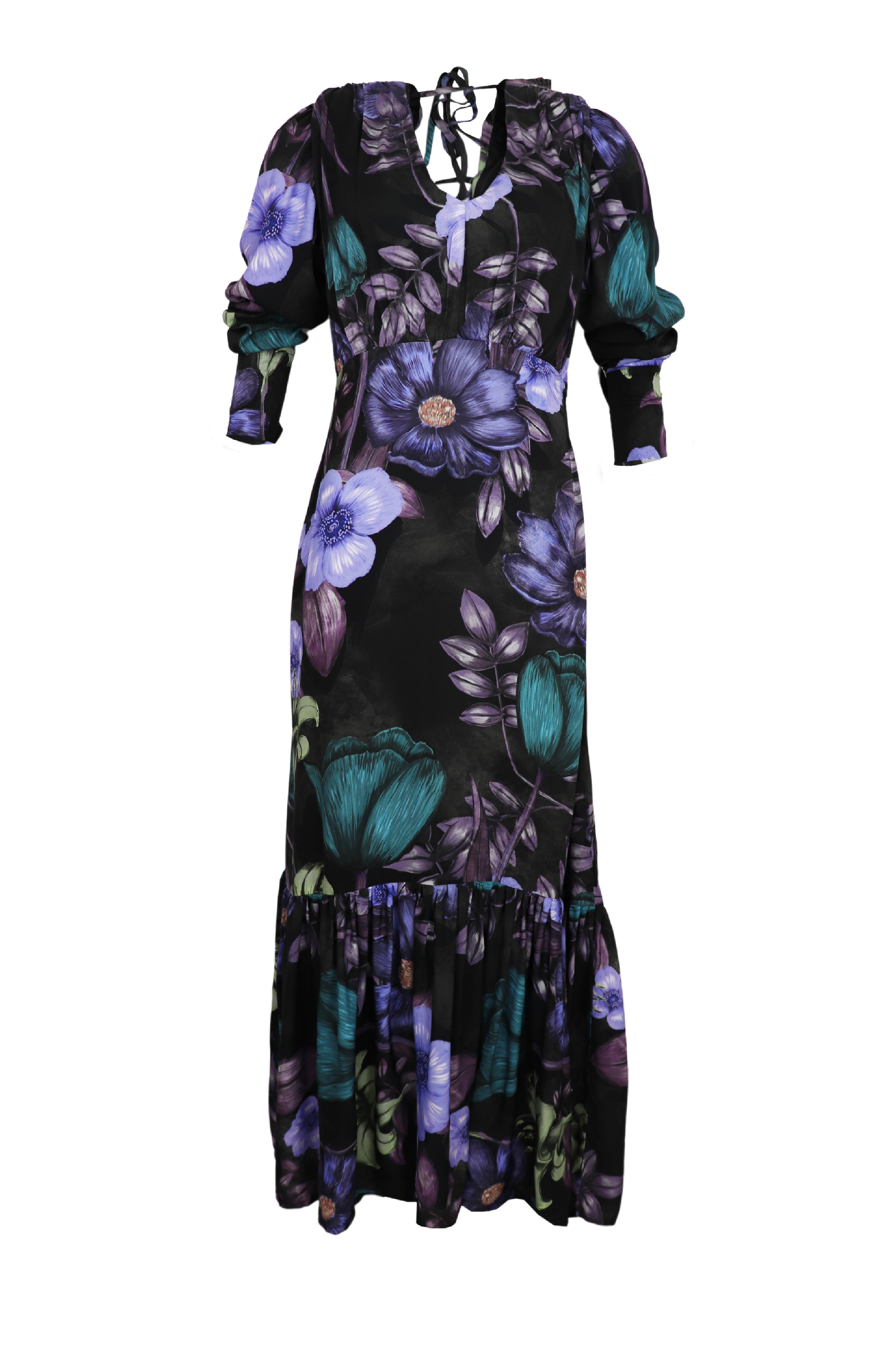 Vestido Manga larga rosal color violeta