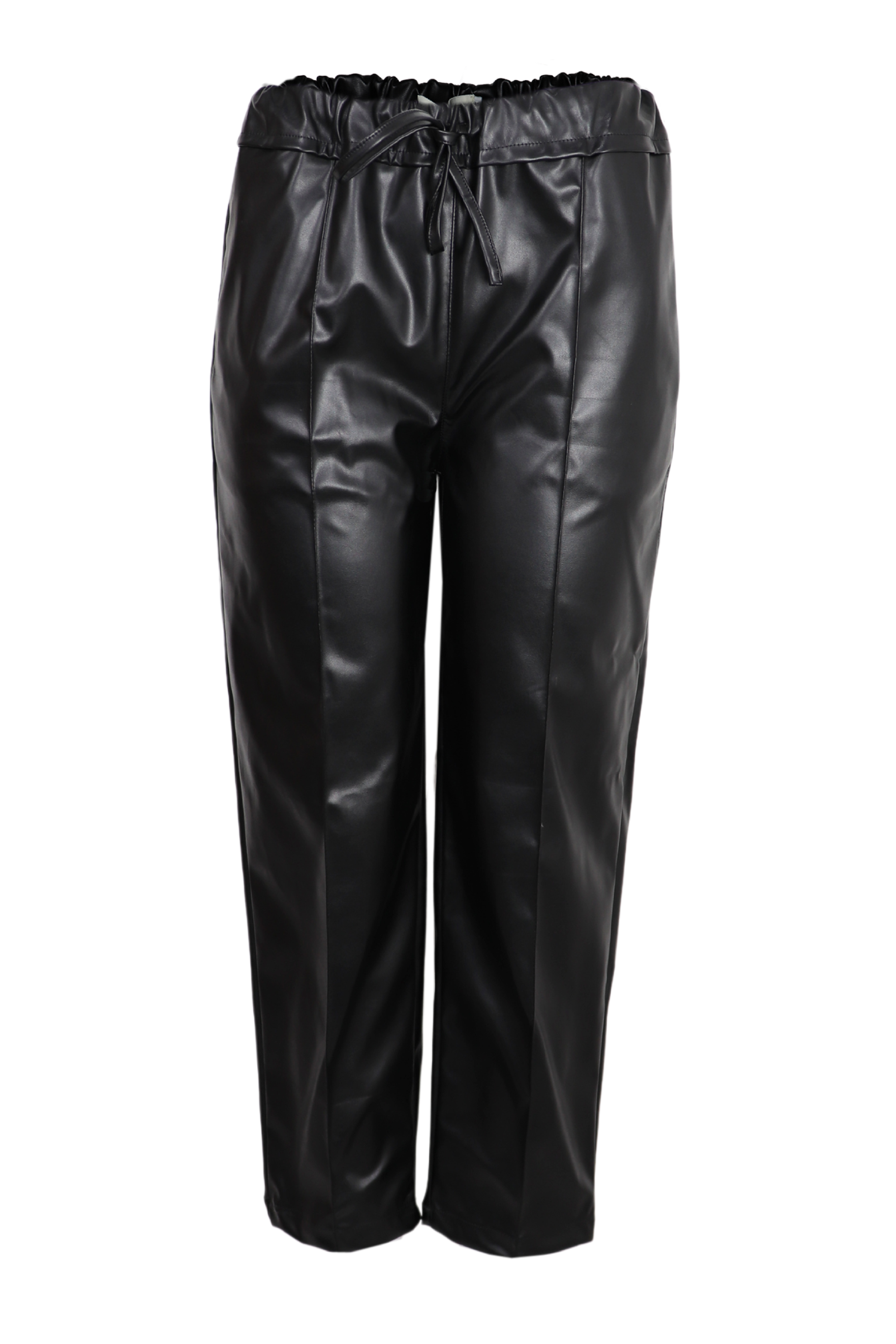 Hermoso pantalón metalizado con resorte en la cintura de color negro