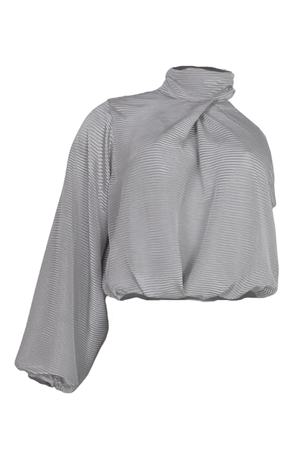 Blusa asimétrica  danna color plateado