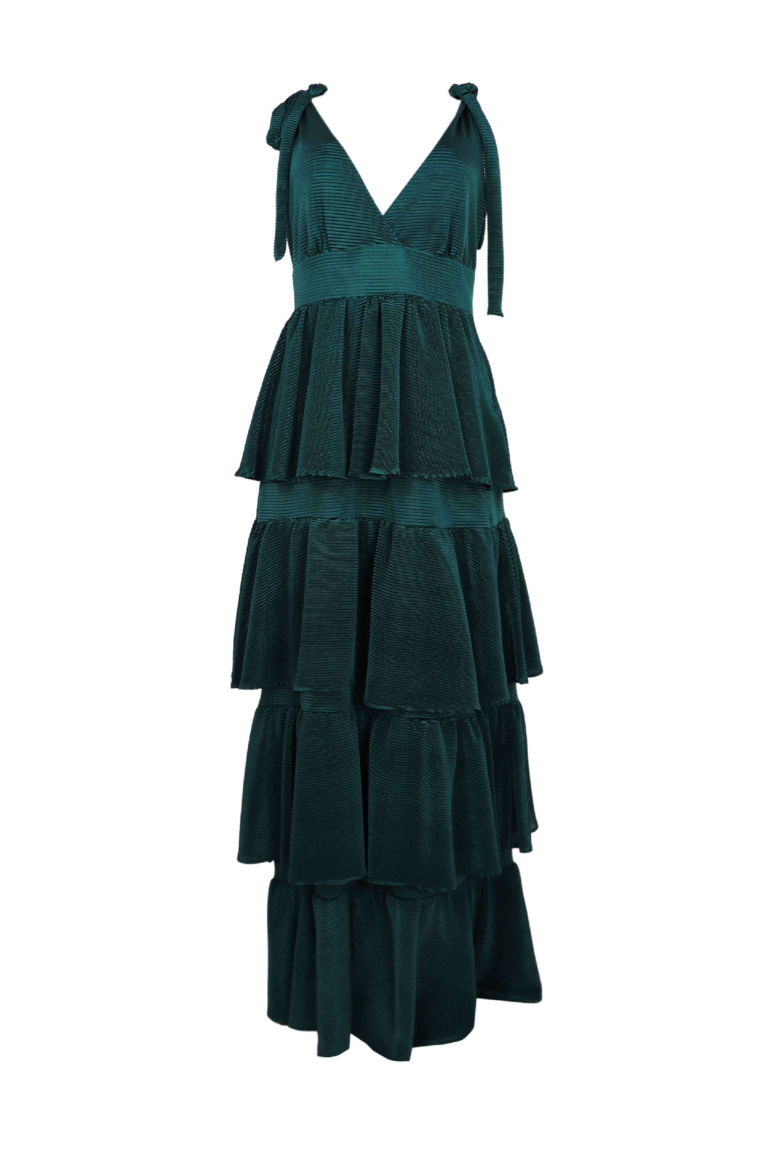 Vestido Largo sin mangas color verde Debora