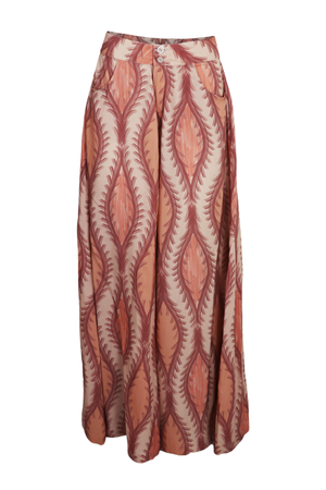 Hermoso pantalón palazzo con estampado rosa Coralina