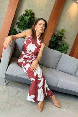 Enterizo con estampado Maffe color vinotinto