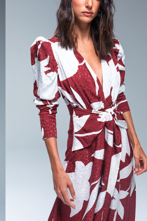 PTJ24142800 vestido largo con estampado
