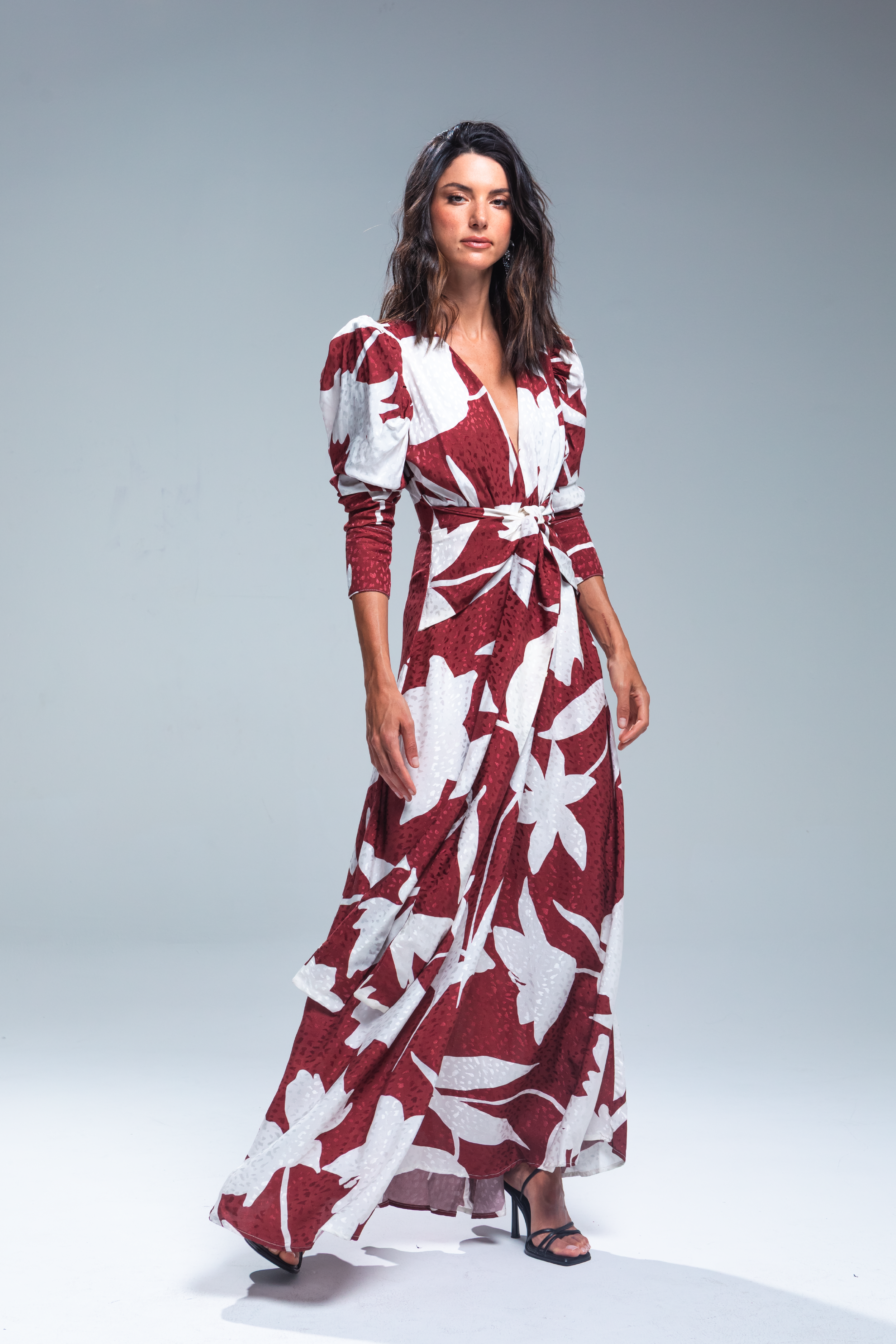 PTJ24142800 vestido largo con estampado