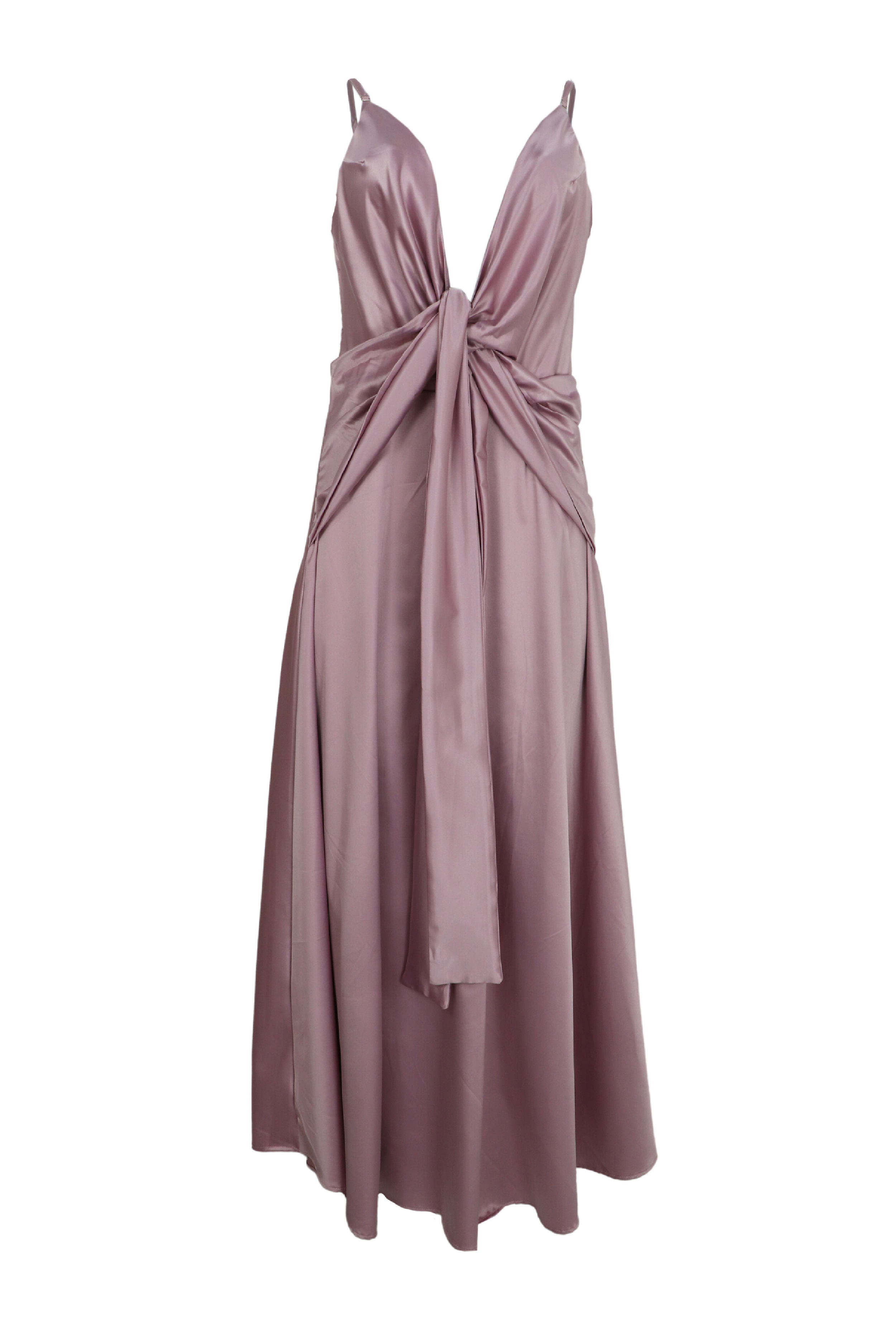 Vestido largo satinado Marie Claire color lila