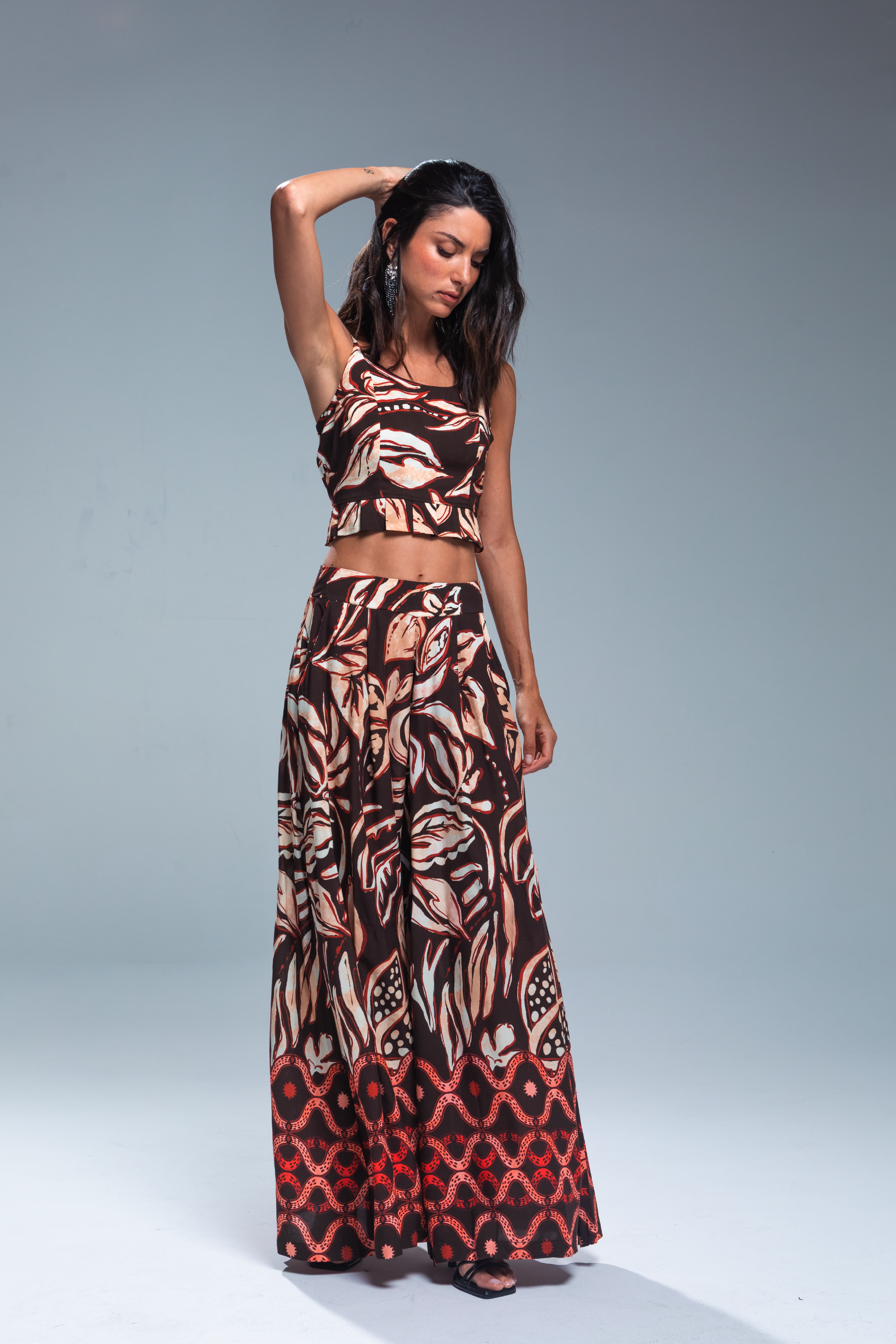 PTJ24270296 blusa y pantalón con estampado de animal print