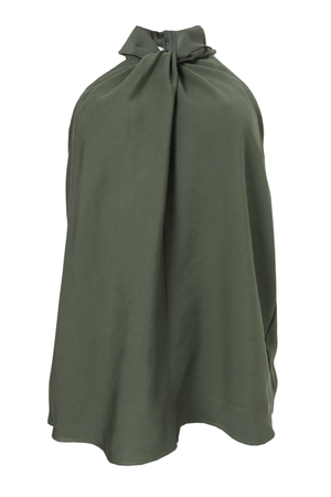 Hermosa blusa cuello halter, sin mangas