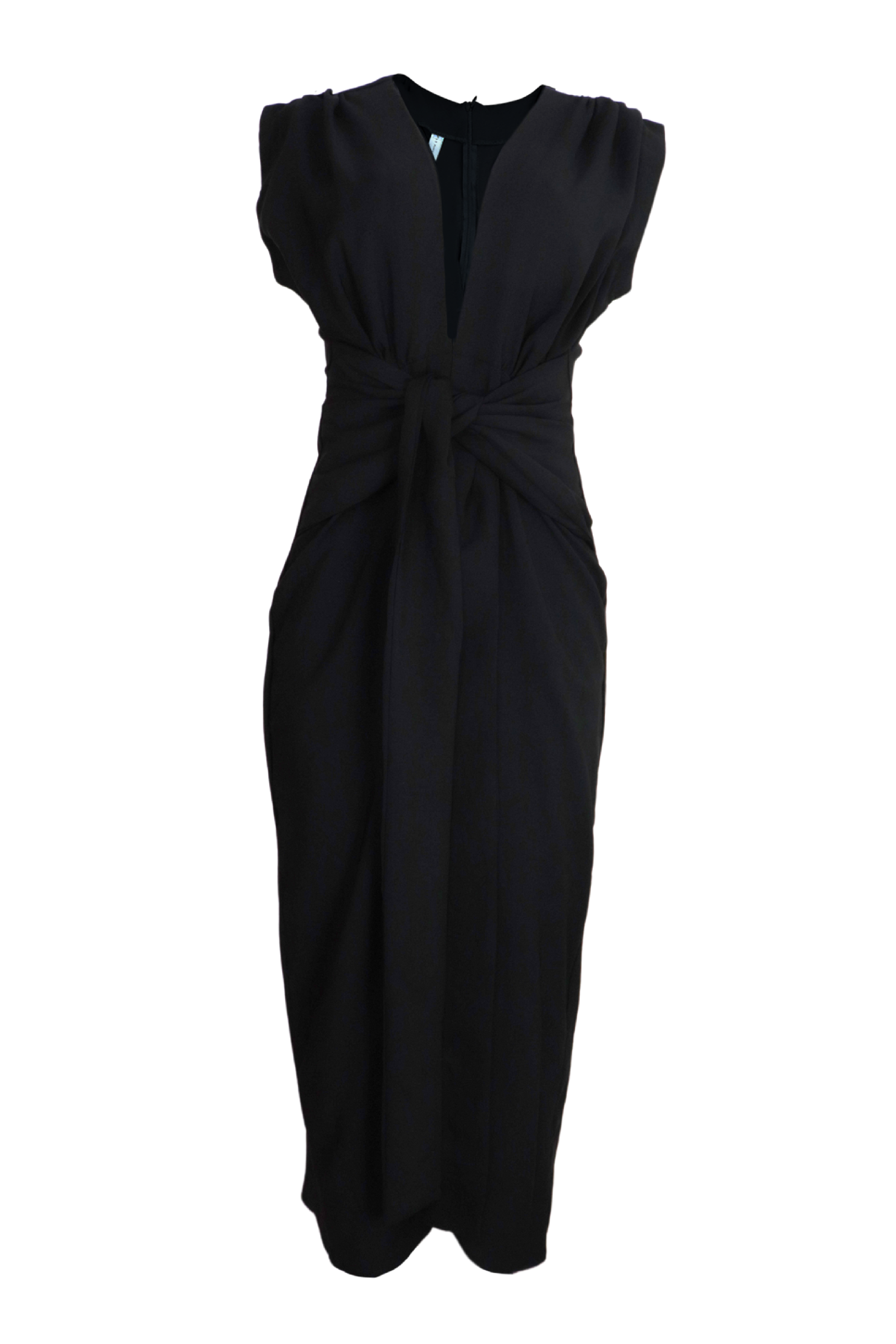 Vestido largo con fajon Behla color negro