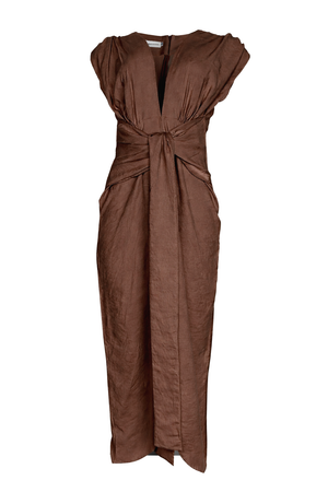 PTJ253930 vestido largo con lazos sin mangas 