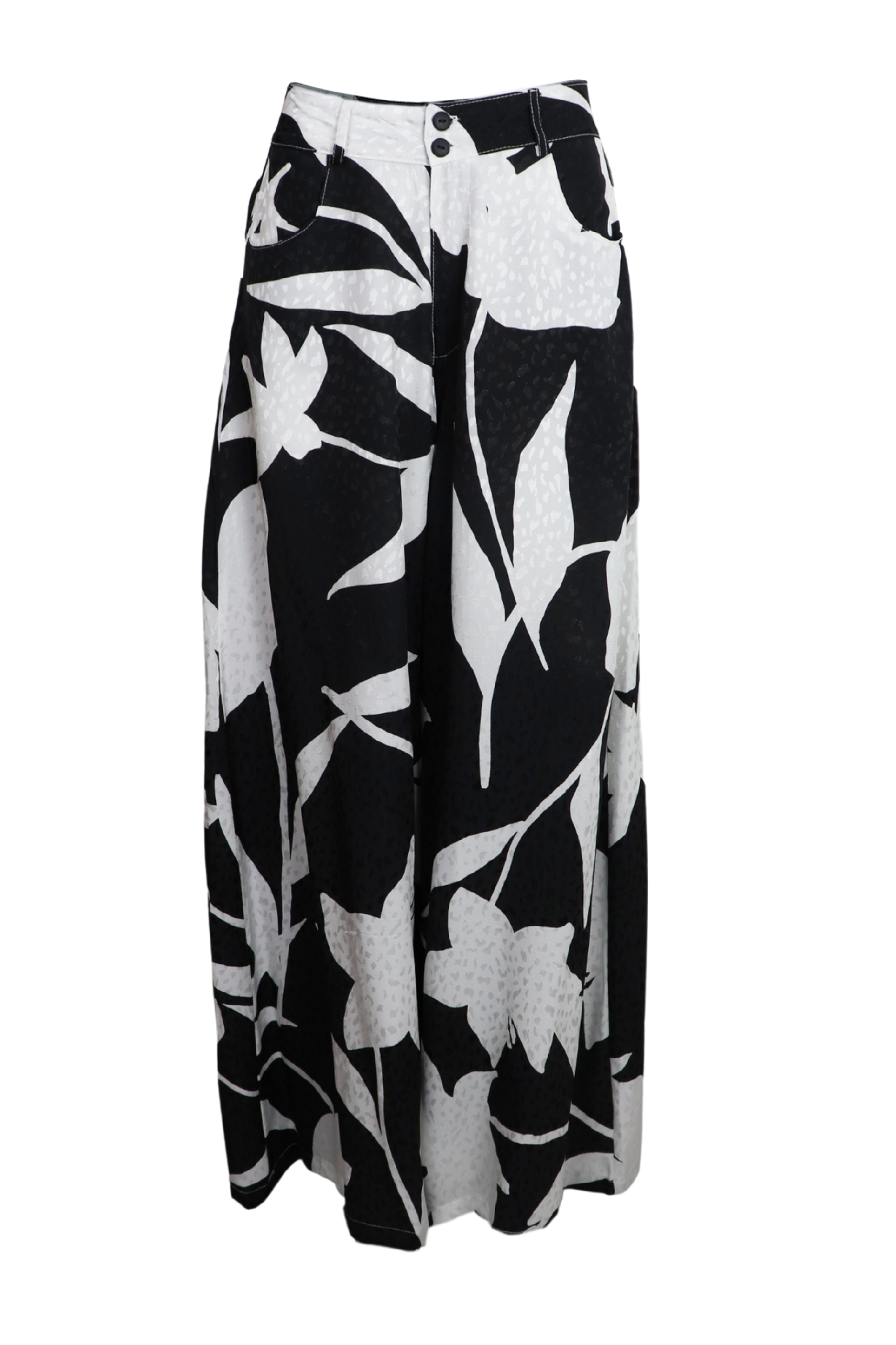 Encantador pantalón palazzo color negro