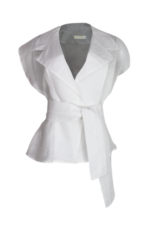  PTJ138610 blusa en lino esencia errante, incluye cinturón