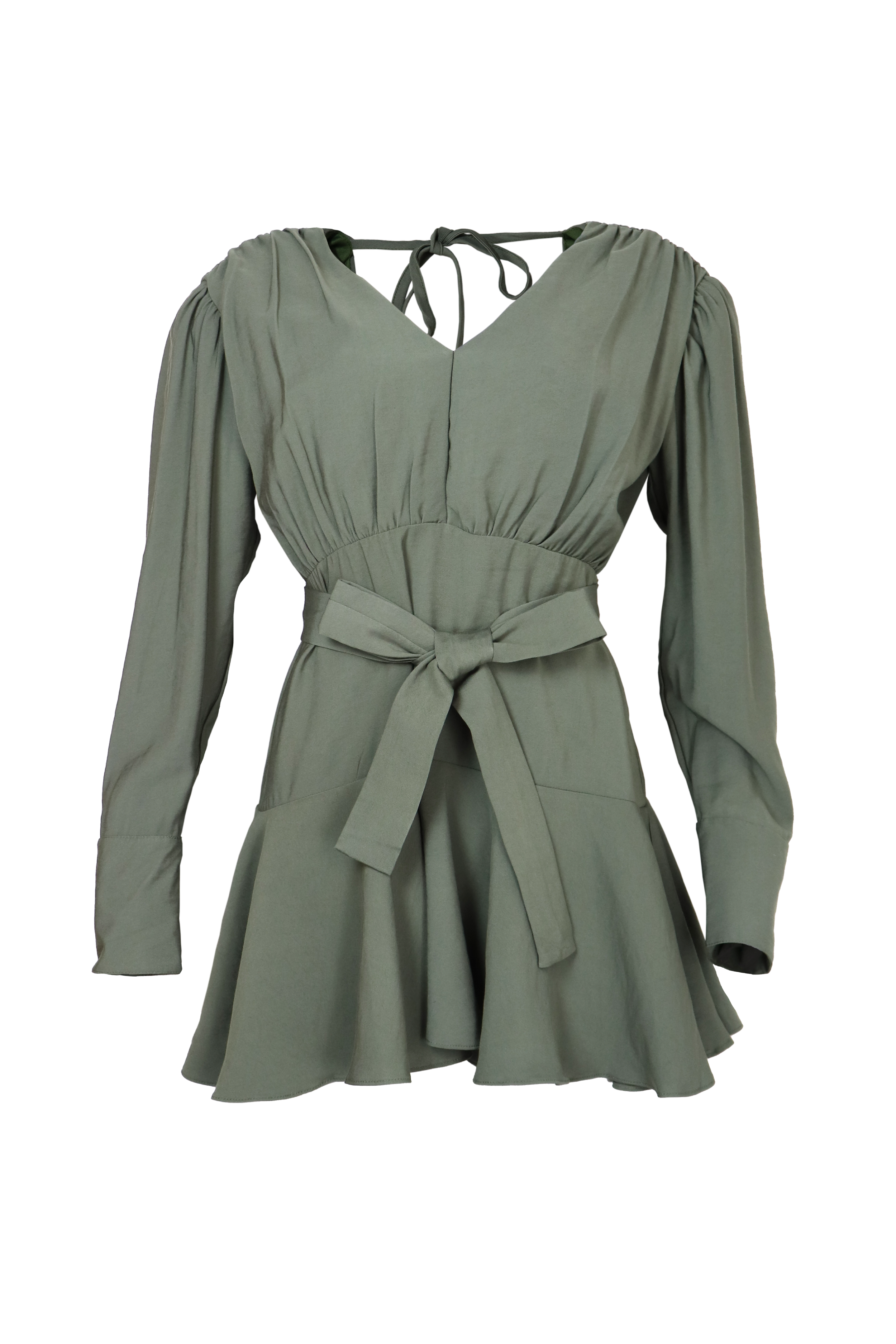   PTJ256930 vestido corto verde oliva