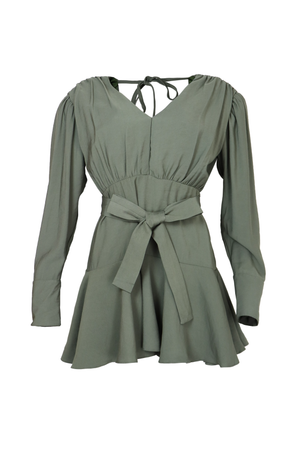   PTJ256930 vestido corto verde oliva
