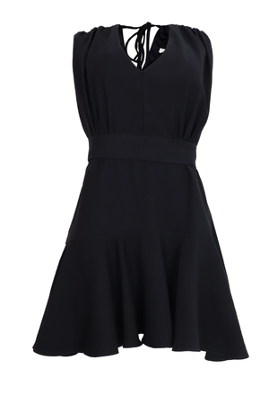 Vestido corto con cinturón color negro