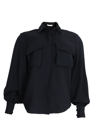 Hermosa camisa manga larga con bolsillos 