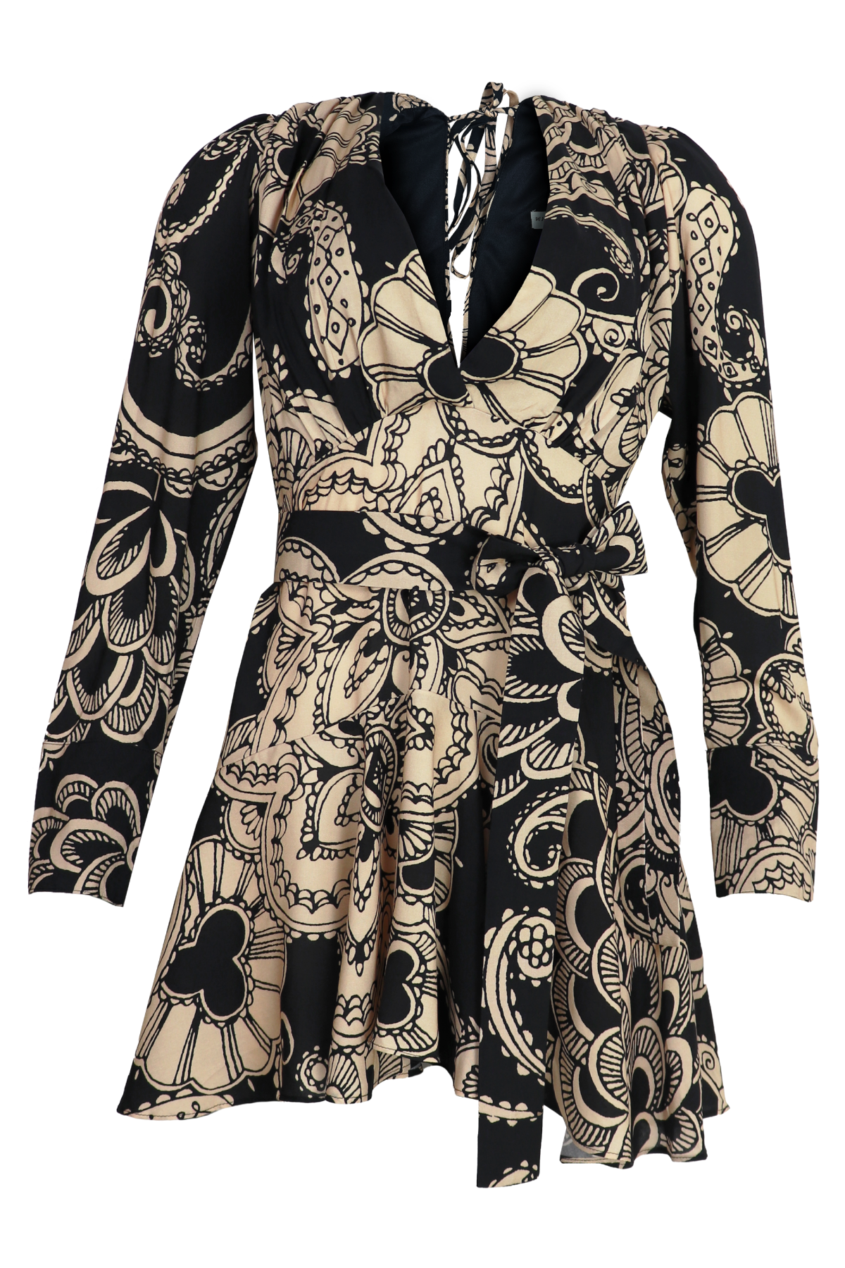 PTJ261129 vestido con cinturón estampado