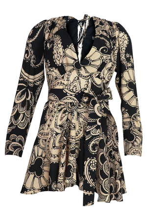 PTJ261129 vestido con cinturón estampado