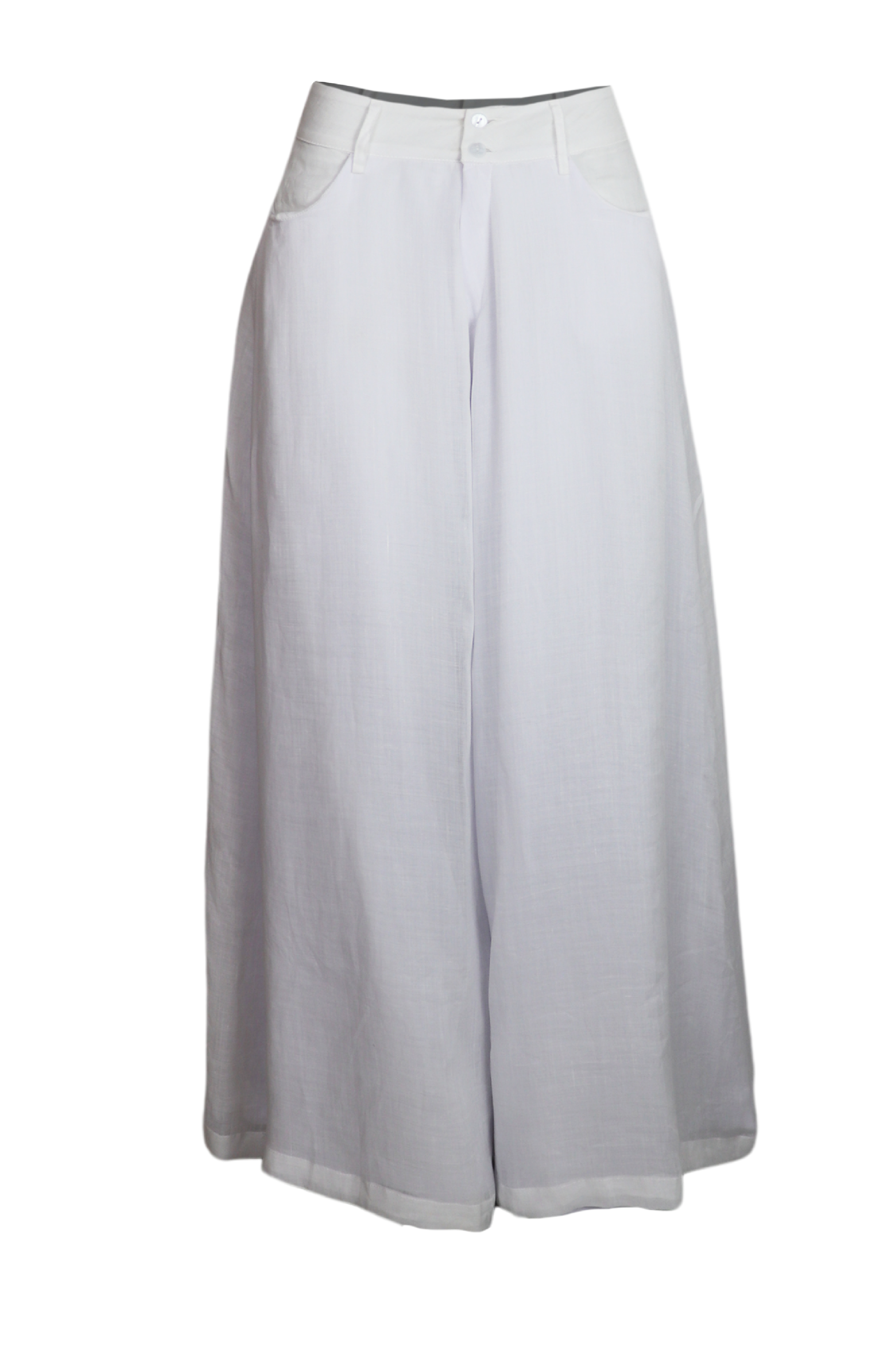 PTJ261610 pantalón en lino blanco