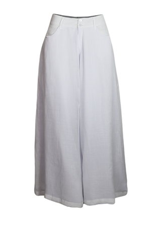 PTJ261610 pantalón en lino blanco