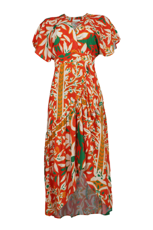 PTJ263029 vestido estampado con fajón 