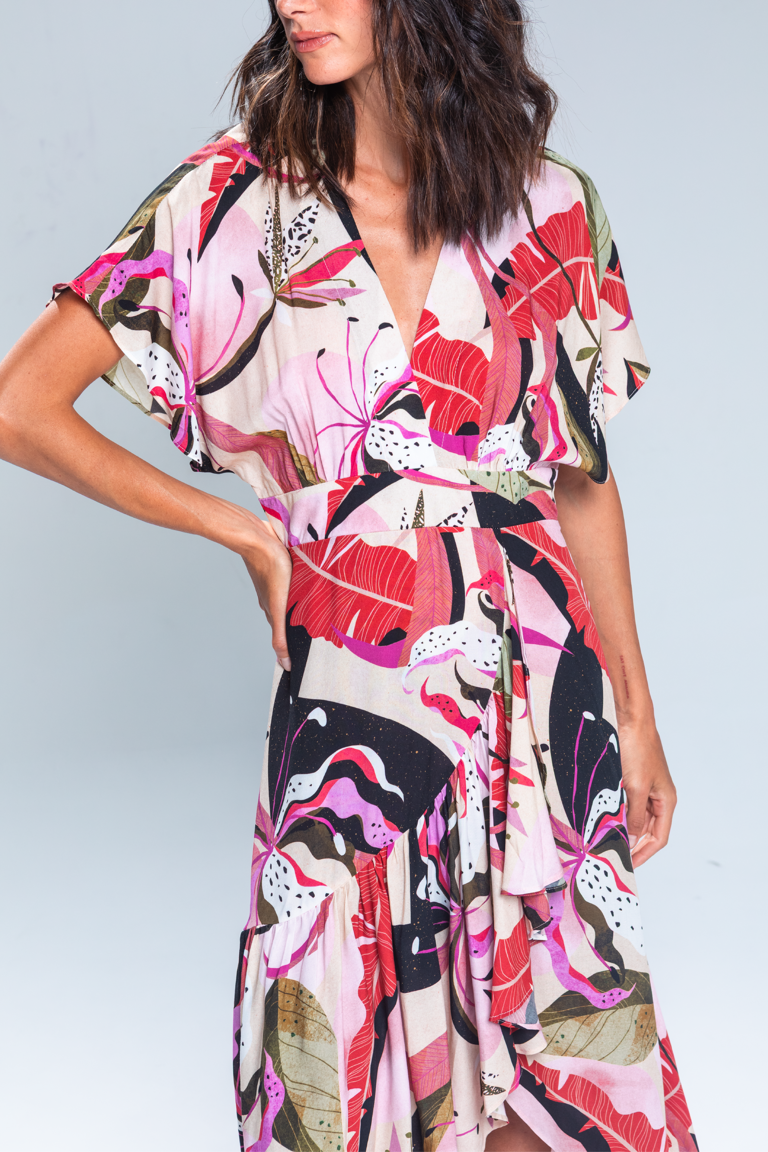 PTJ26372900 vestido midi estampado