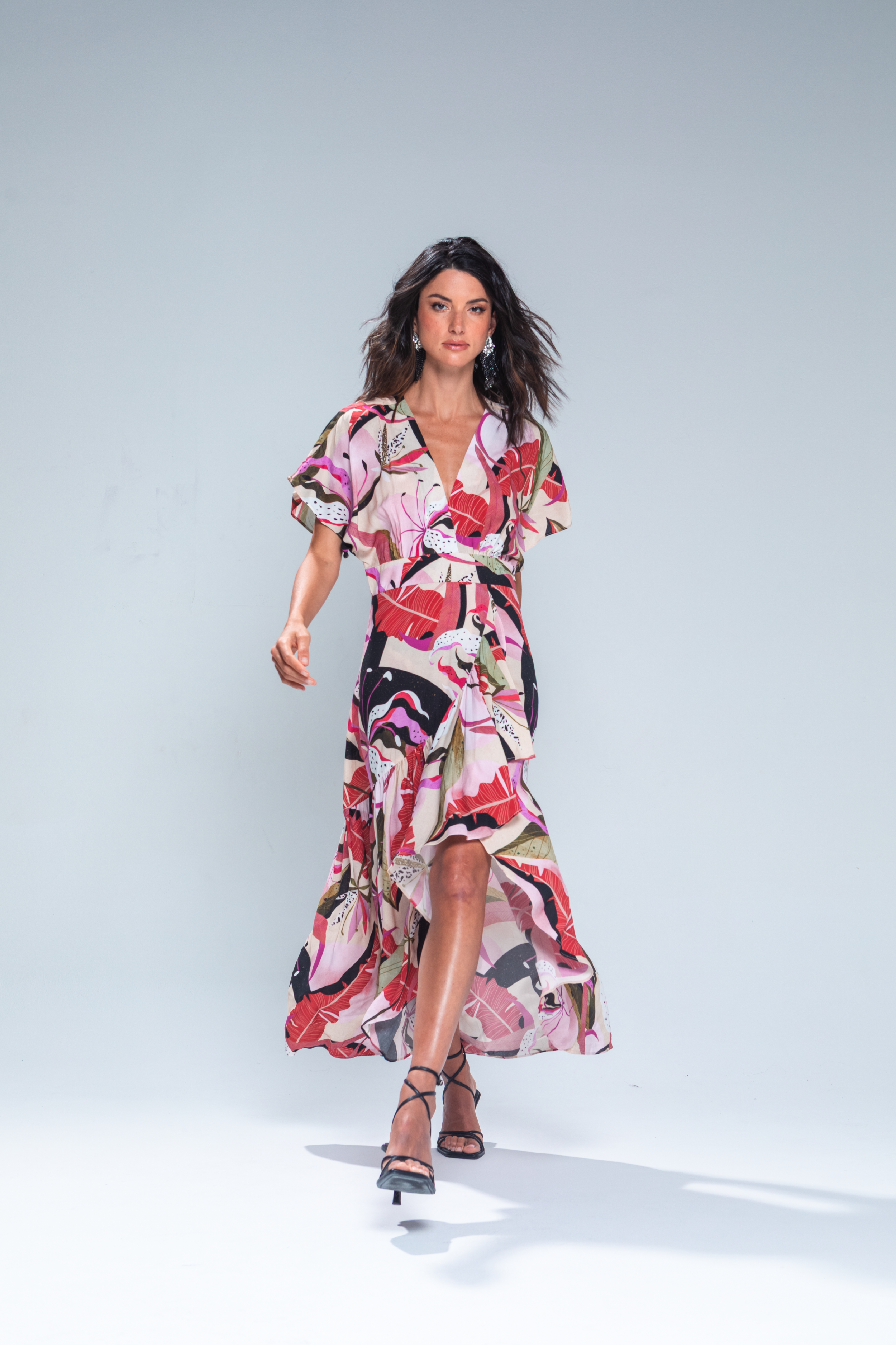 PTJ26372900 vestido midi estampado