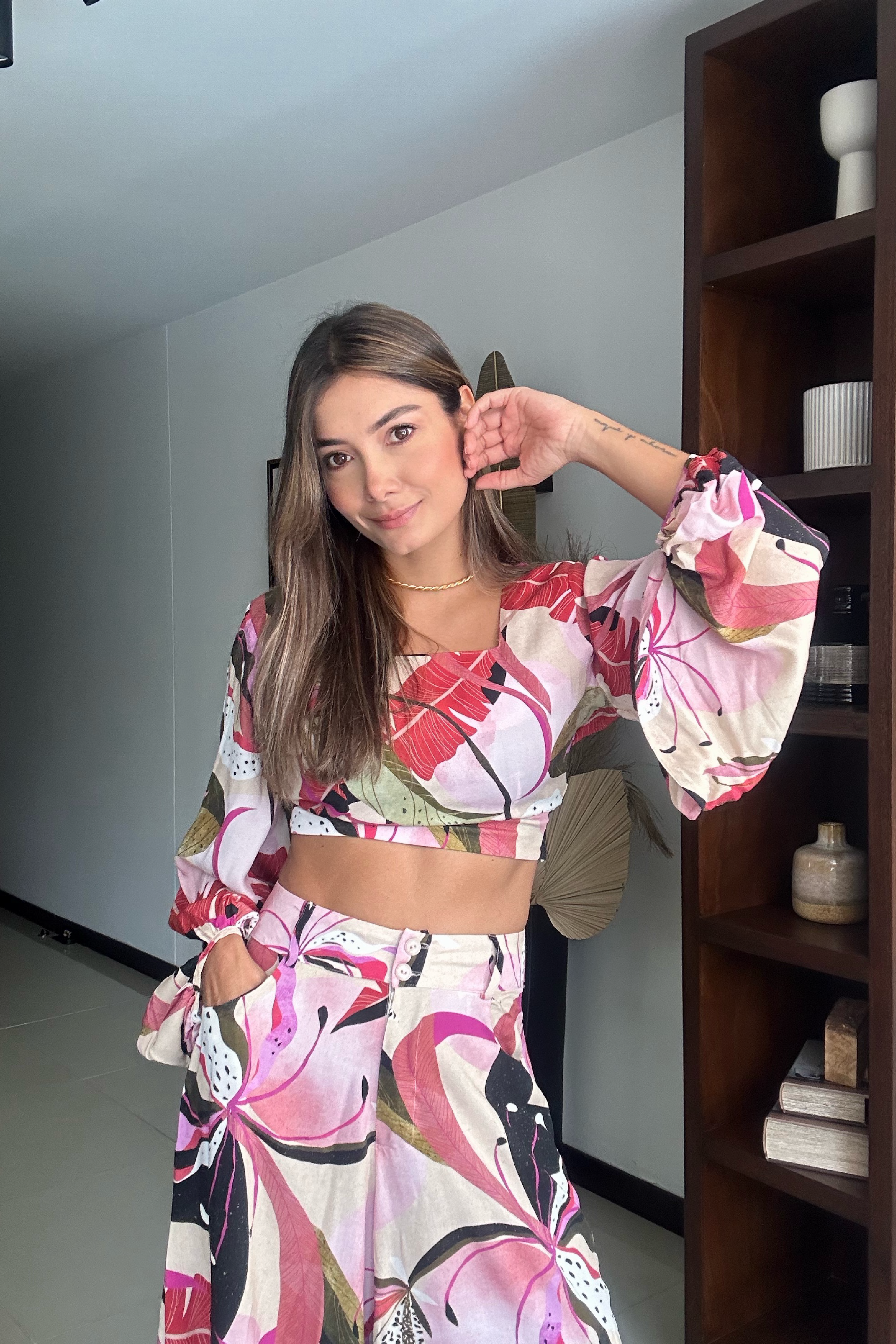 PTJ263929 crop top estampado