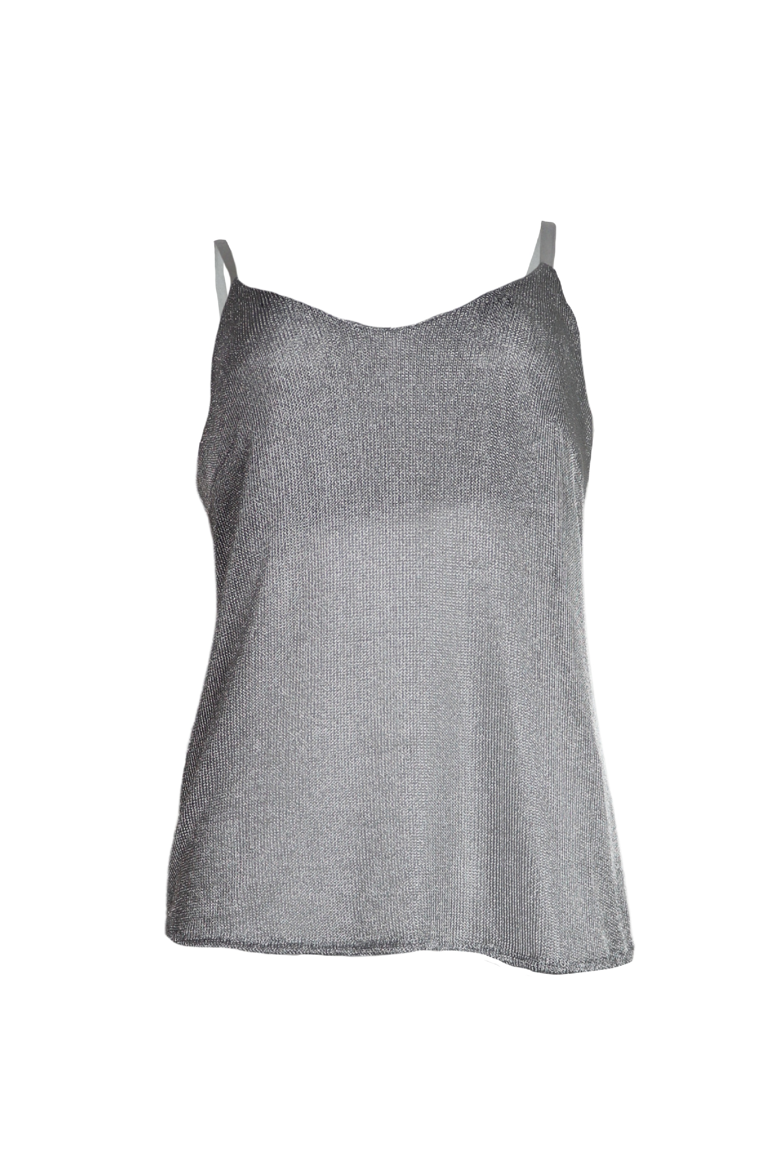 PTJ264119 blusa de tiras plateada