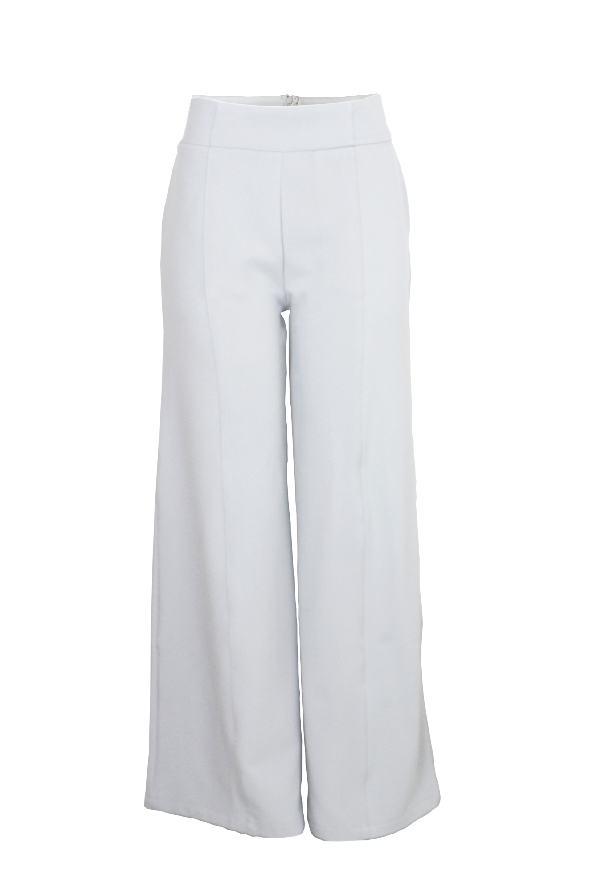  PTJ265712 pantalón bota ancha con textura en color marfil 