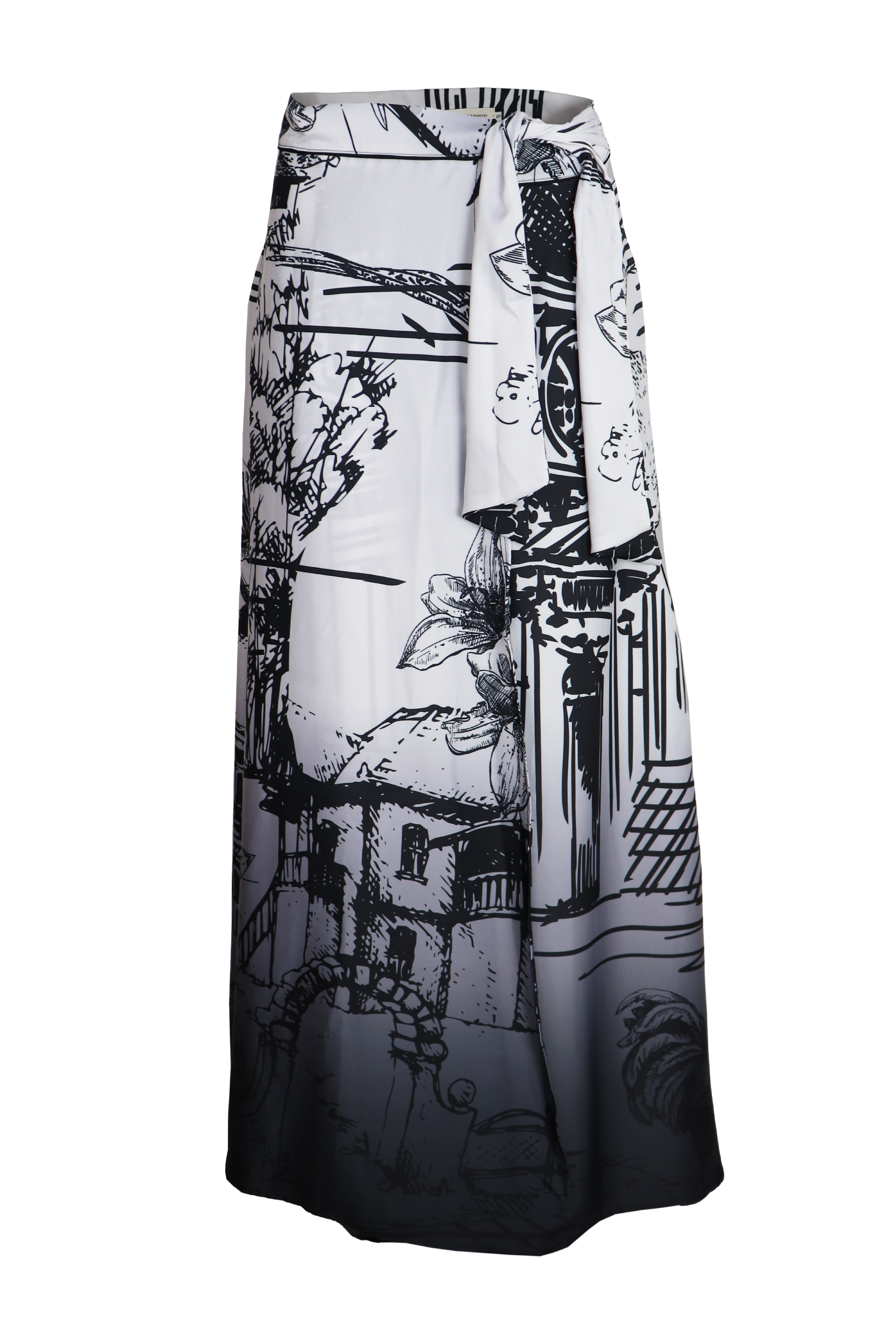 PTJ266012 falda larga estampada