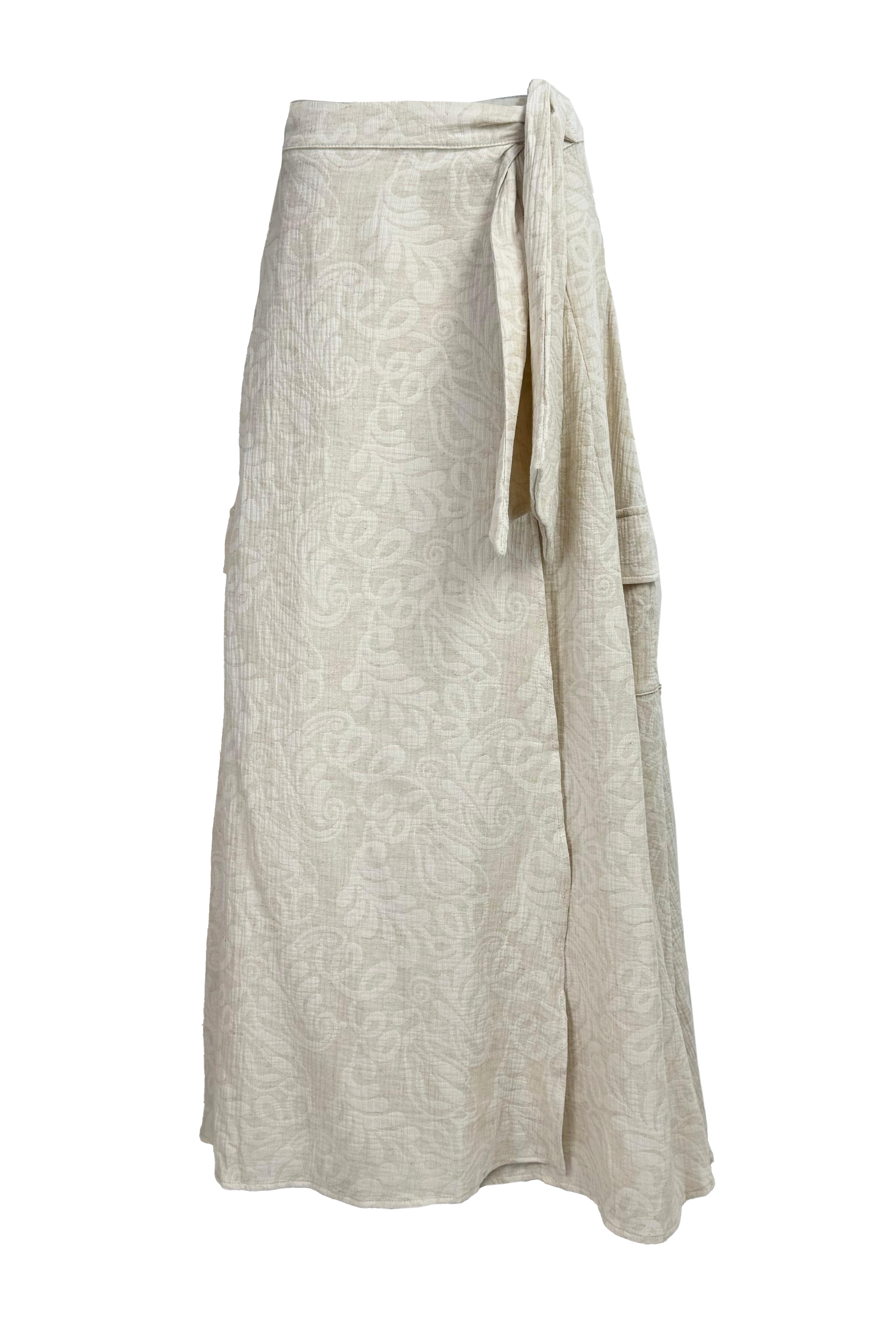 PTJ267001 falda corrugada beige