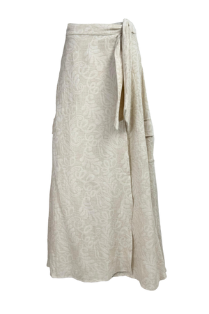 PTJ267001 falda corrugada beige