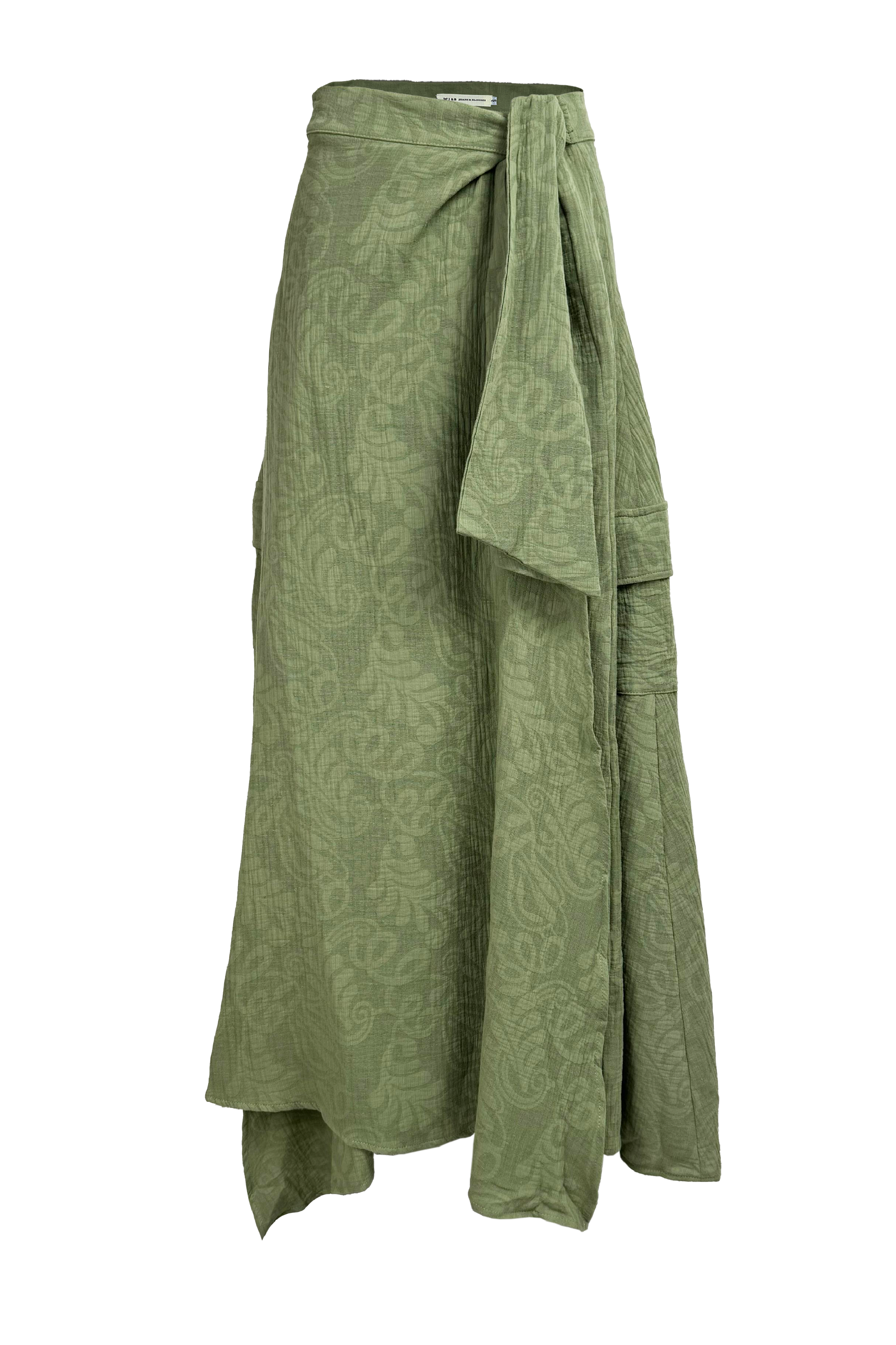 PTJ267001 falda corrugada verde