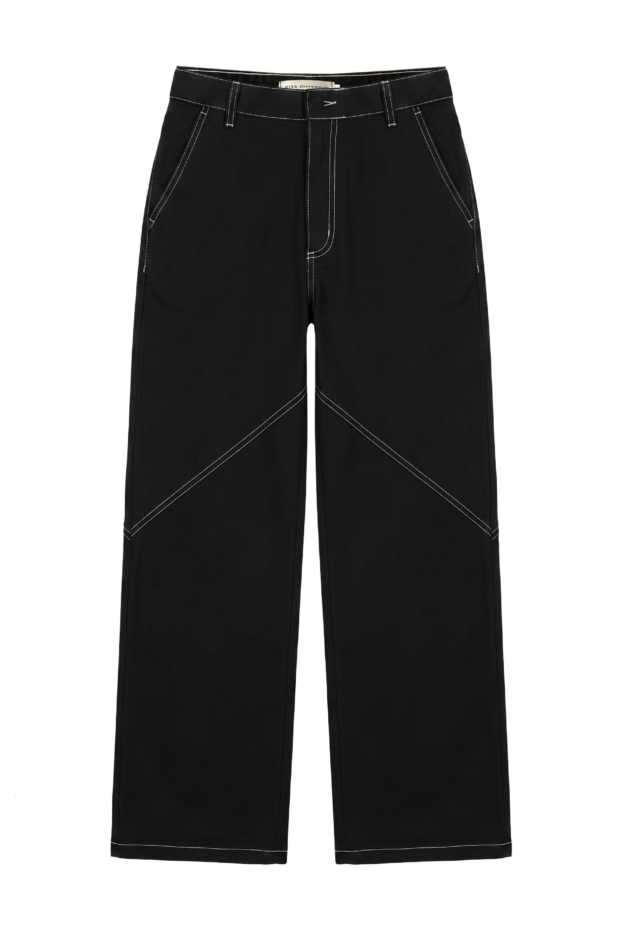 PTJ267104 pantalón negro con costuras