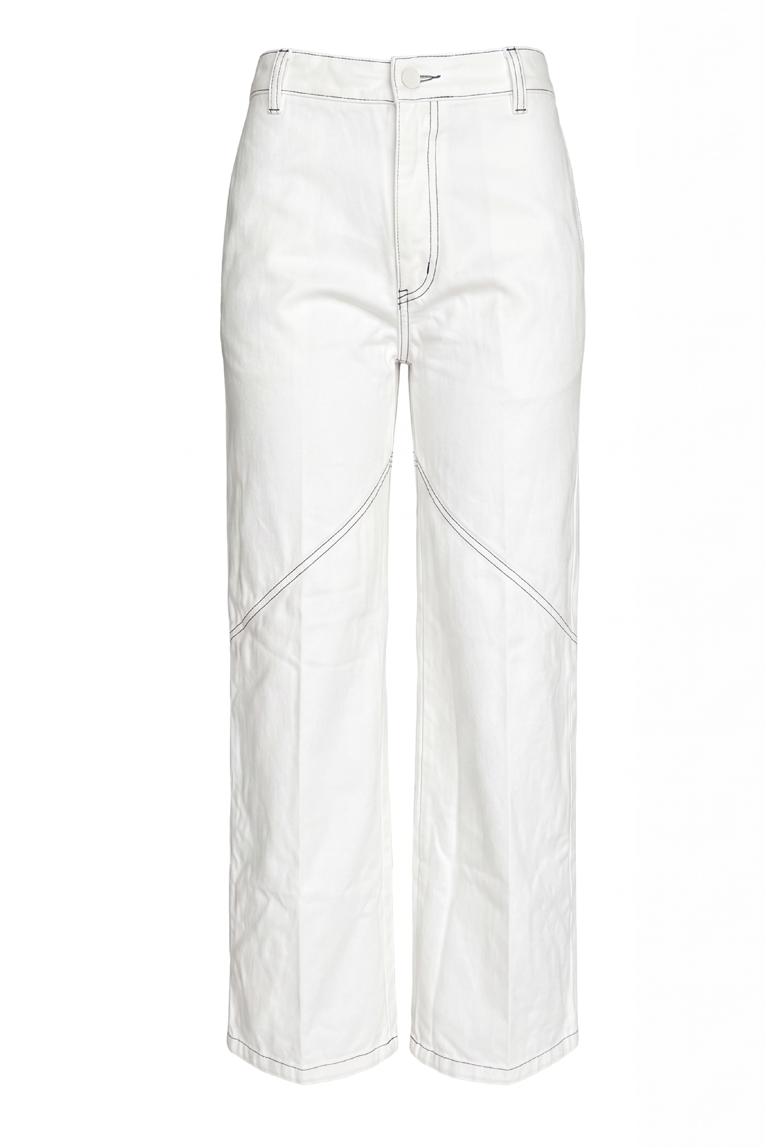 PTJ267104 pantalones color blanco con costuras