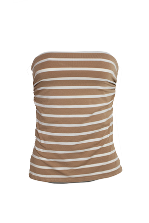 PTJ269401 blusa de rayas arena
