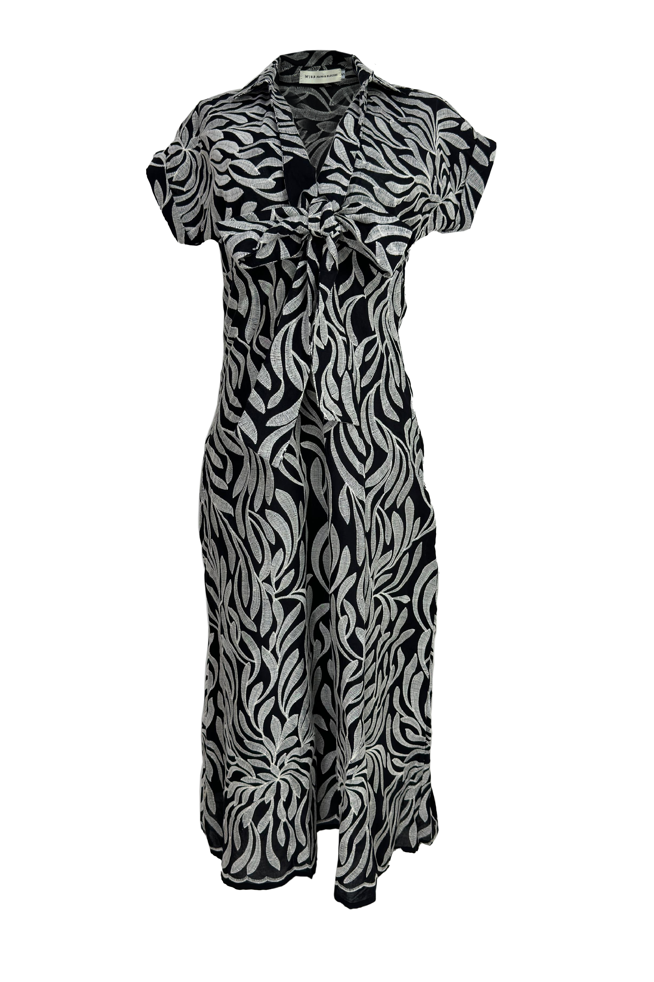 PTJ2721010 vestido largo en tela bordada
