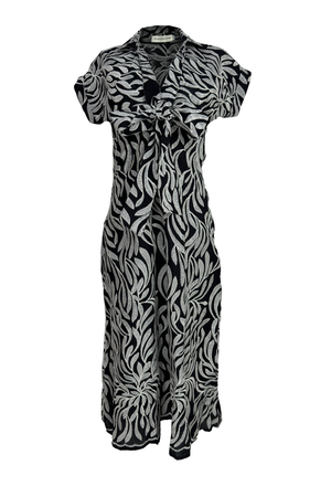 PTJ2721010 vestido largo en tela bordada
