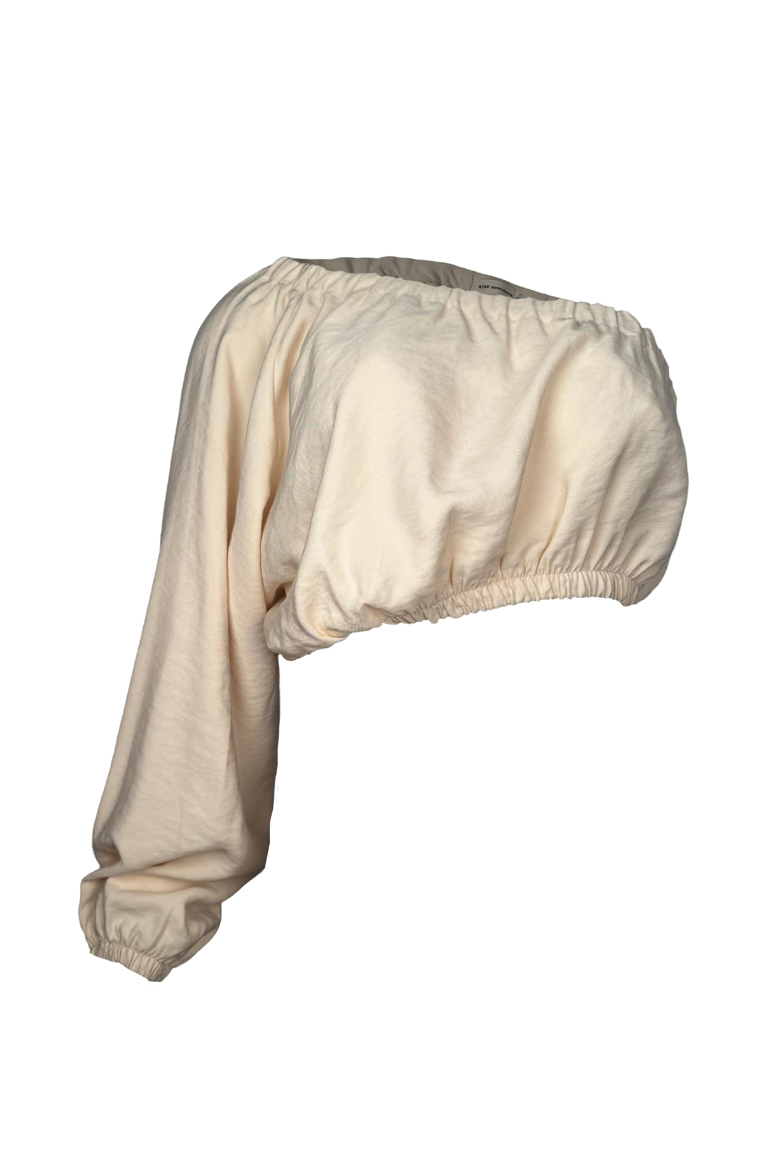 PTJ282930 blusa con resortes y manga amplia color beige
