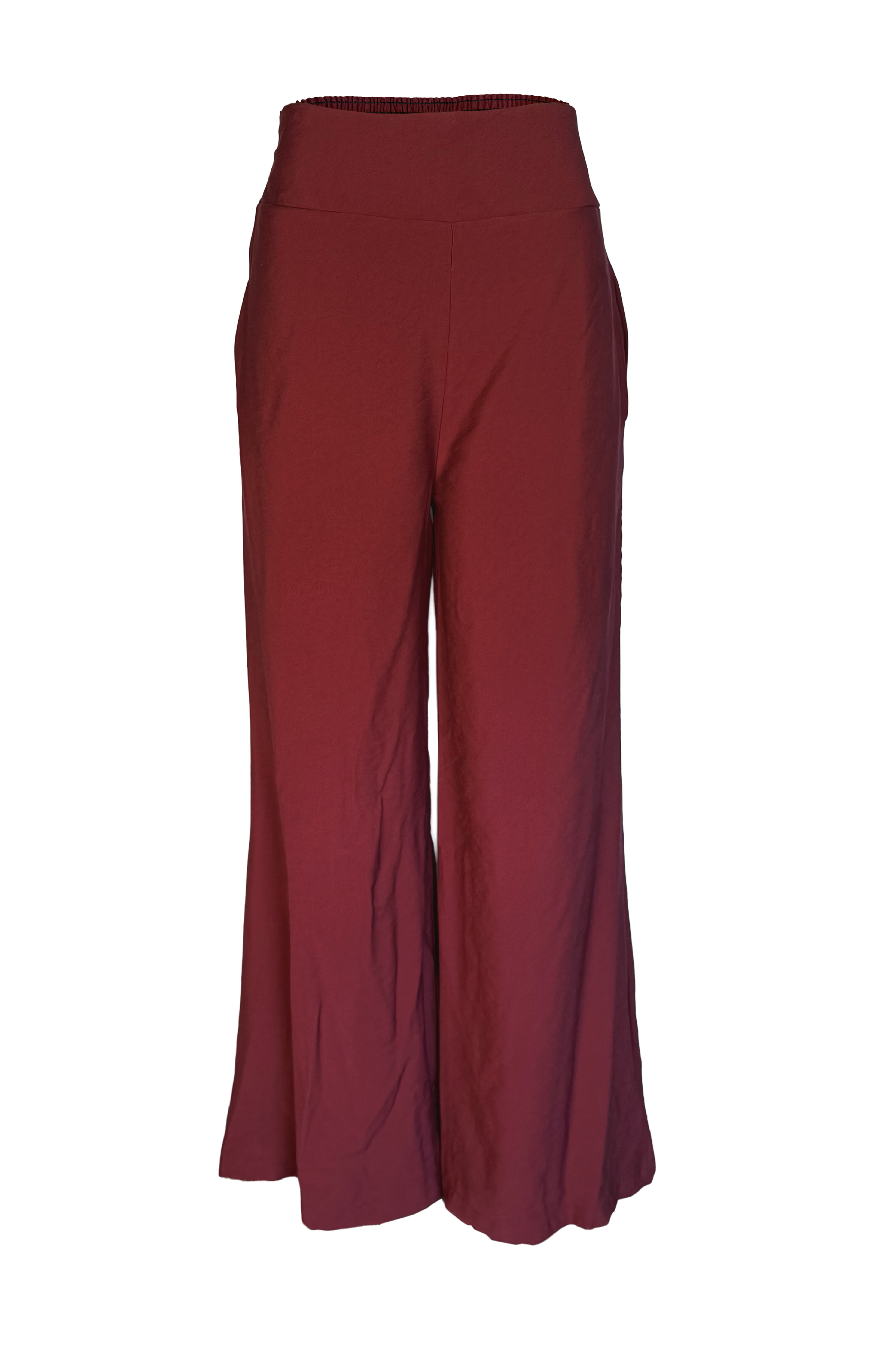 PTJ272830 pantalón vino tinto con resorte en la parte de atrás