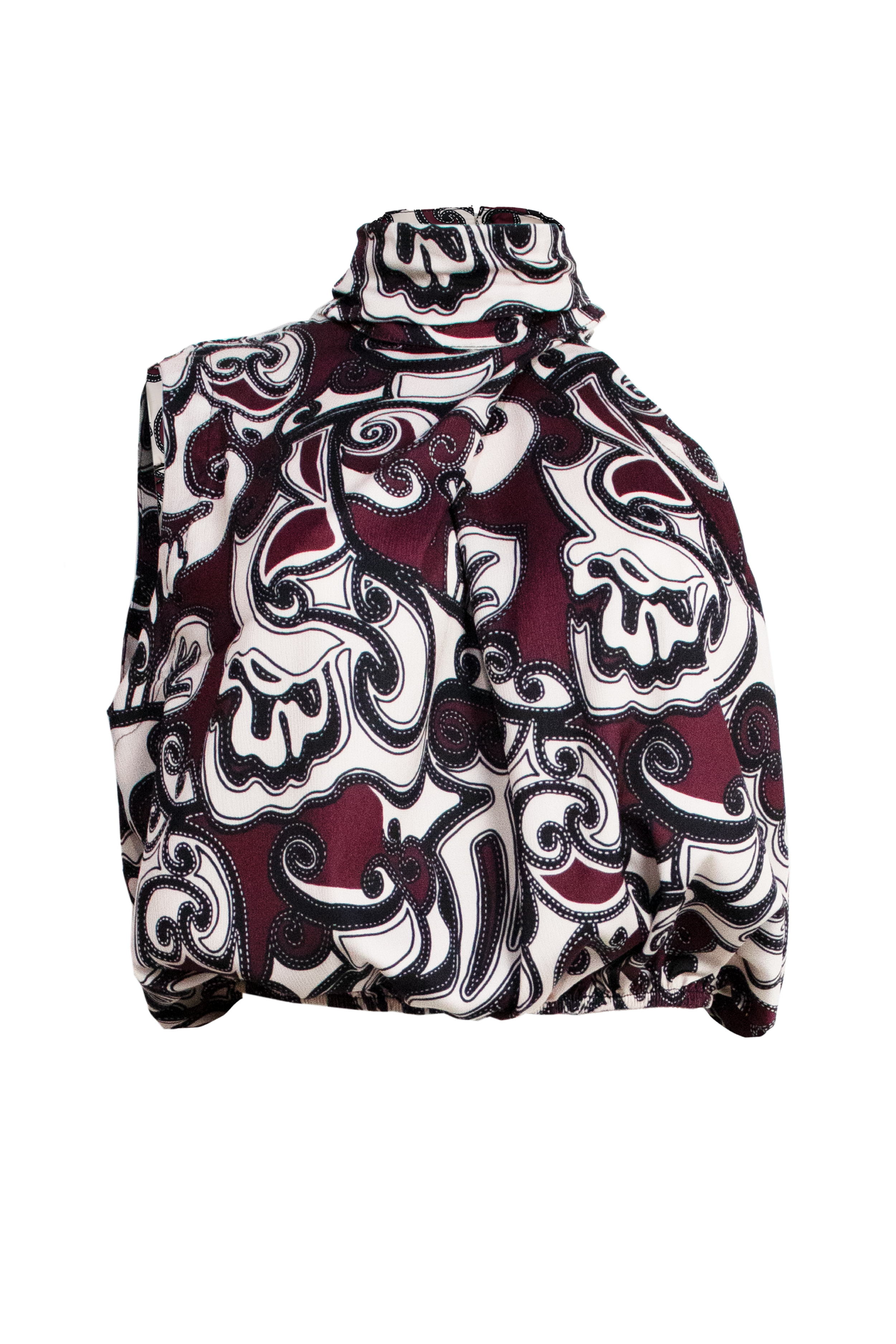 PTJ273212 blusa asimétrica estampada cuello halter
