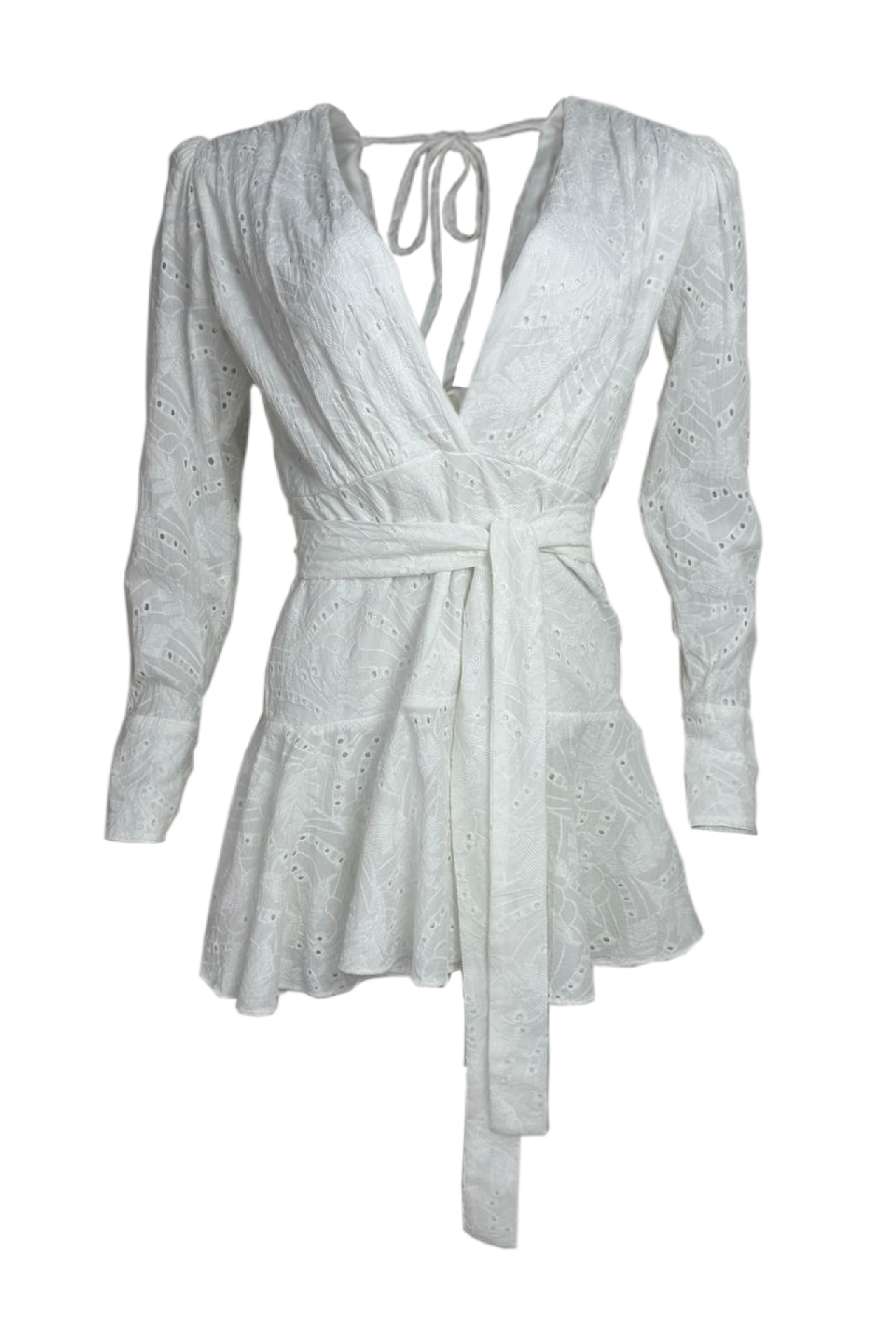 PTJ273901 vestido corto blanco con cinturón