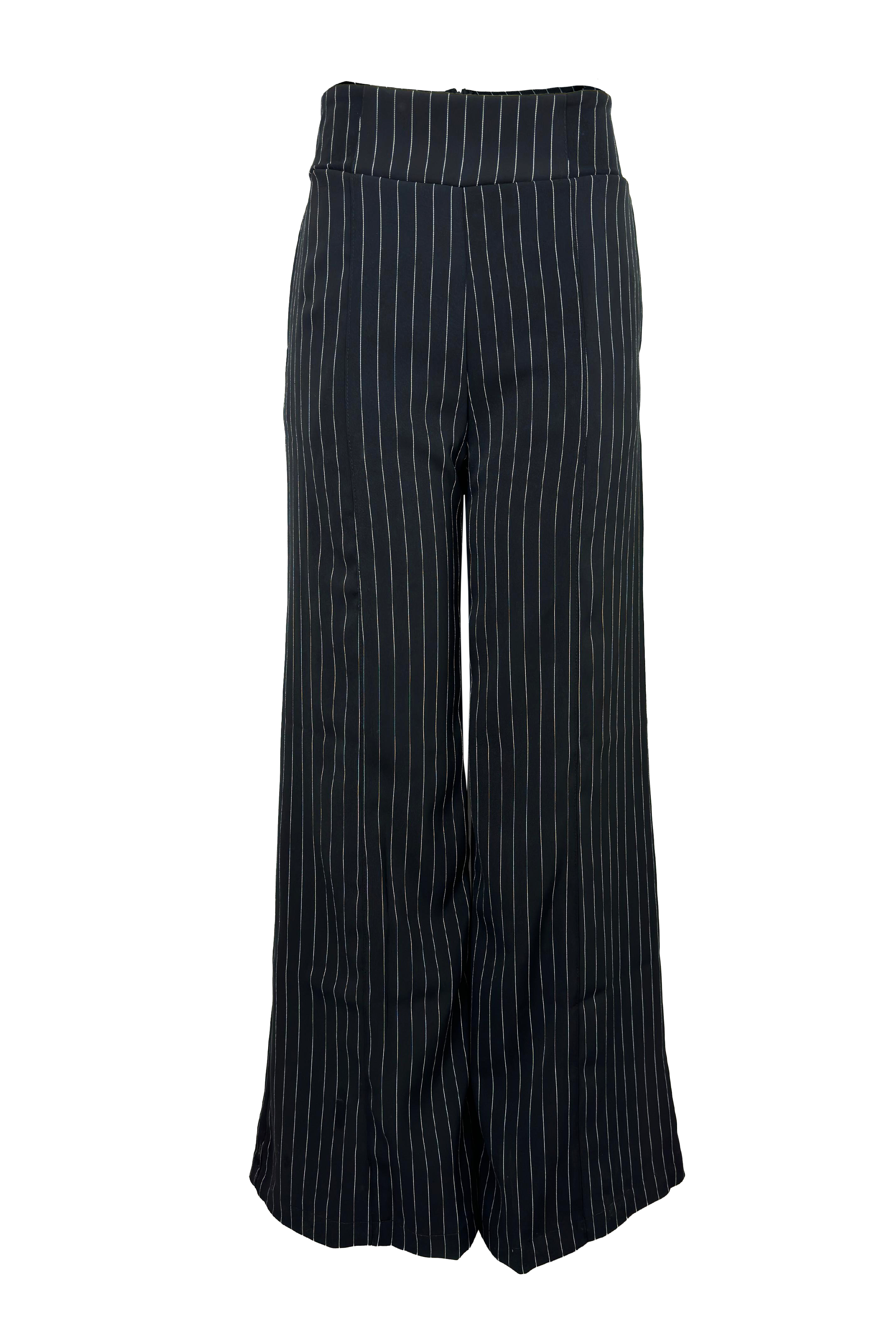 PTJ274512 pantalón negro con rayas
