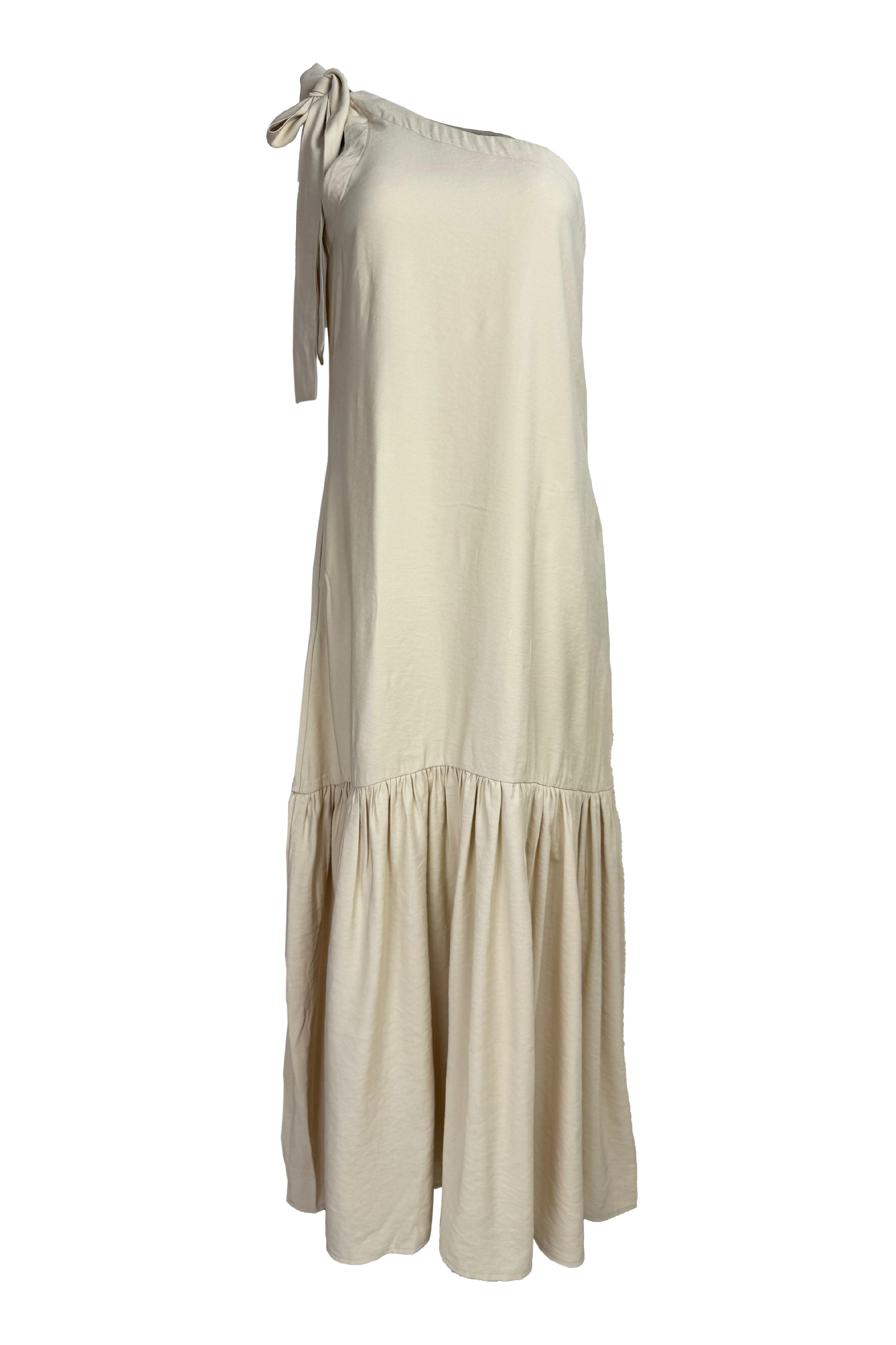 PTJ275030 vestido beige con tira en el hombro