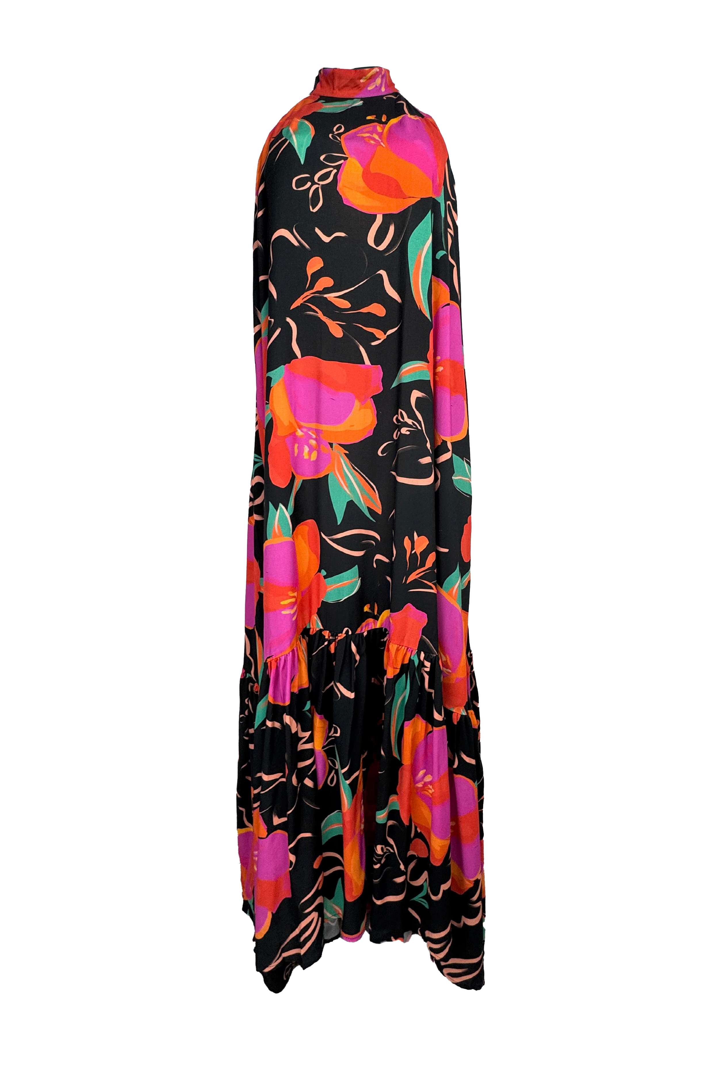 PTJ277729 vestido largo estampado cuello halter