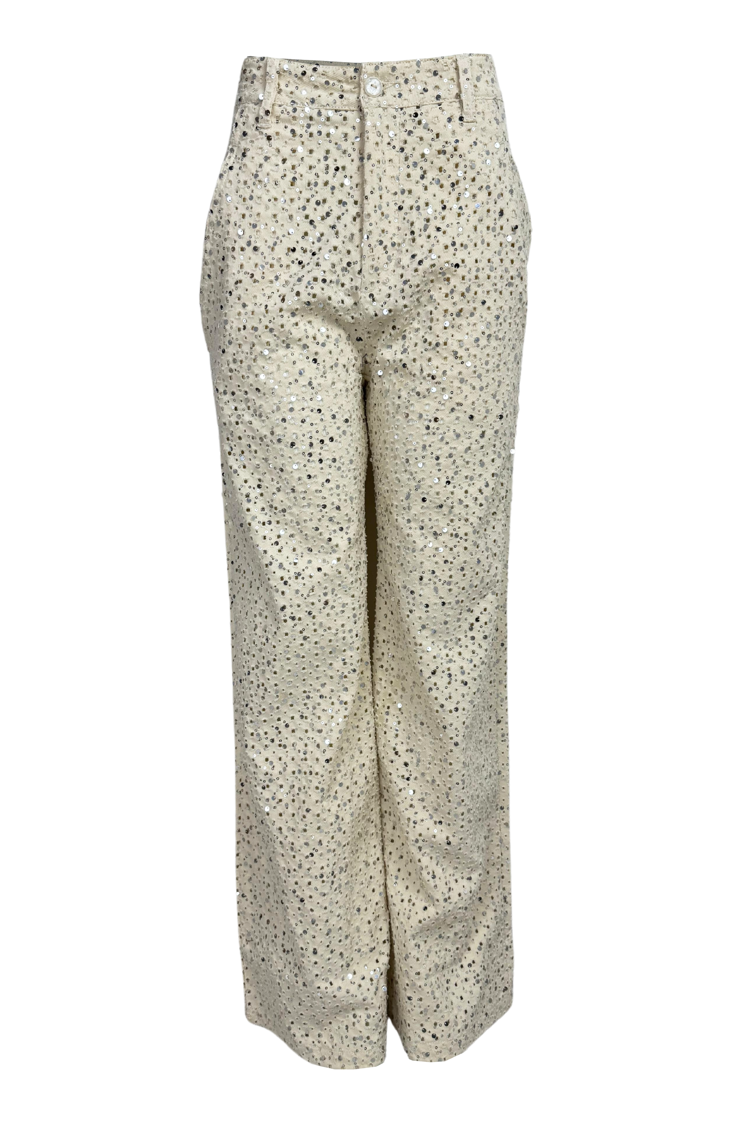 Pantalón bota recta Paillettes